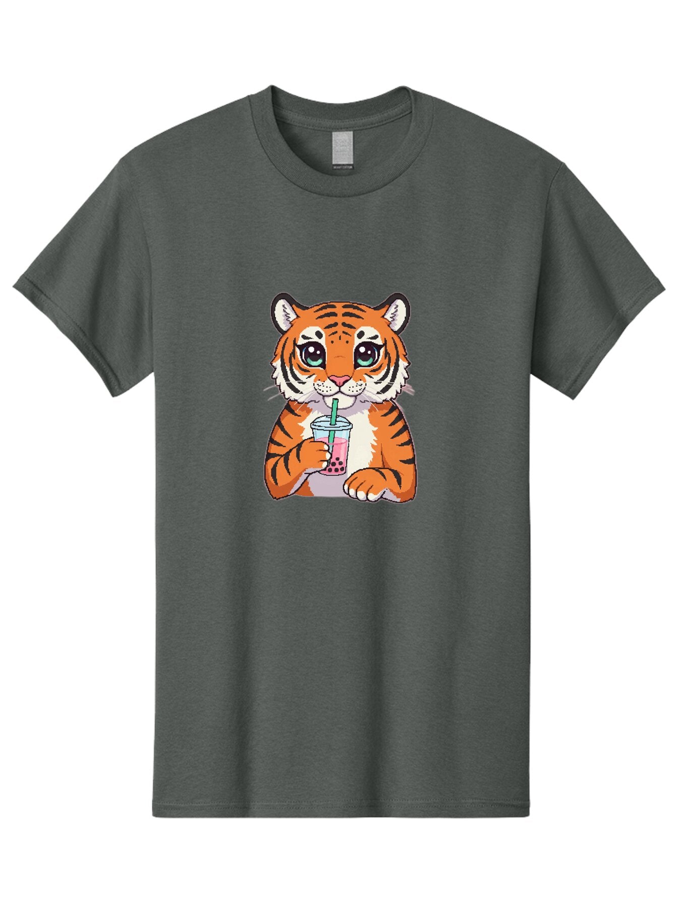 Tiger-Drinking-Bubble-Tea-1 Men'S Graphic Tee, 100% Cotton, Comfortable Casual Summer Wear, Machine Washable, Vintage Camera, Old Camera, Antique Camera, Black Camera, Classic Photography, Photography Equipment, Nostalgic Device, Film Camera, Ban767 13