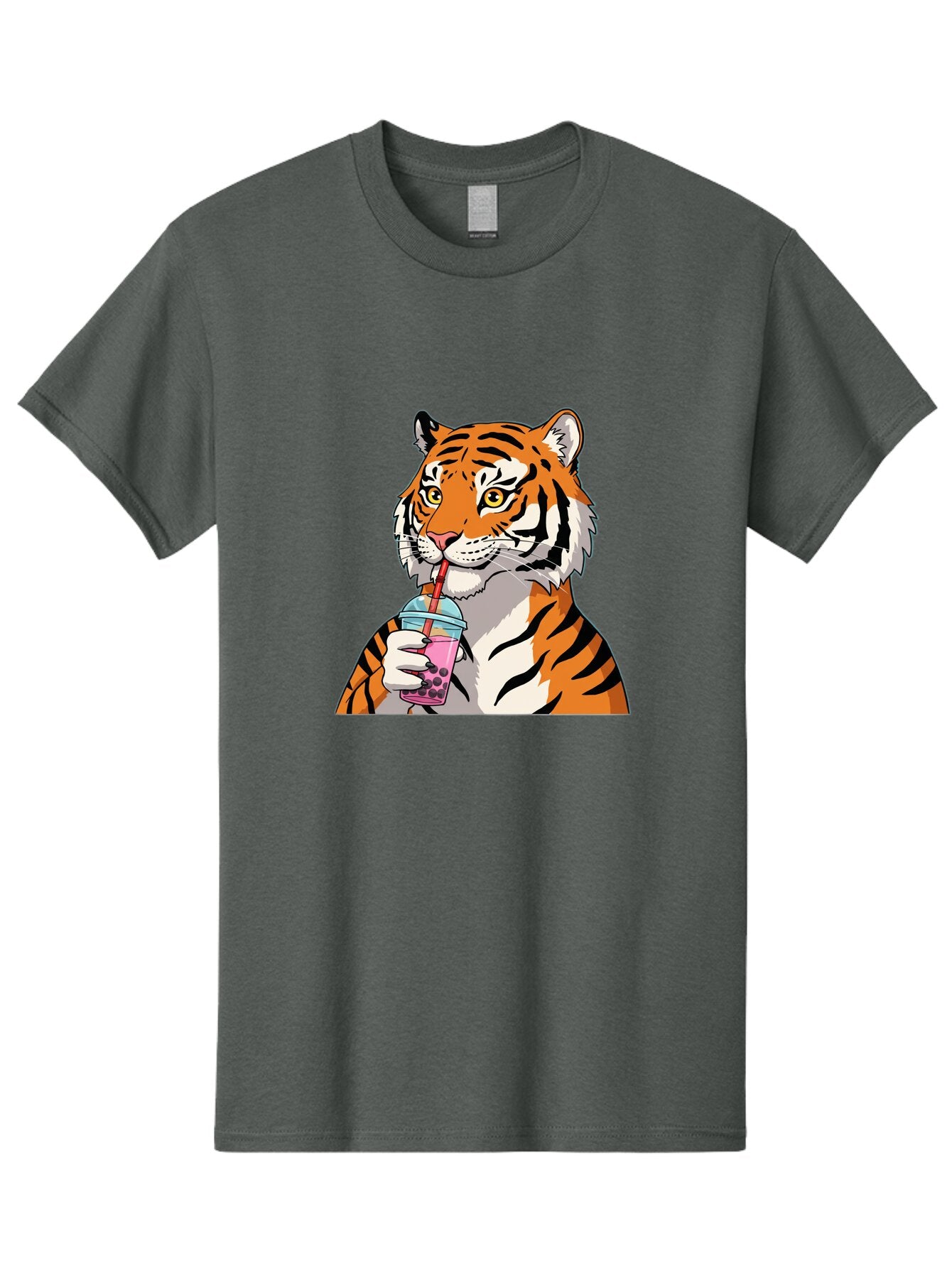 Tiger-Drinking-Bubble-Tea Men'S Graphic Tee, 100% Cotton, Comfortable Casual Summer Wear, Machine Washable, Vintage Camera, Old Camera, Antique Camera, Black Camera, Classic Photography, Photography Equipment, Nostalgic Device, Film Camera, Ban769 14