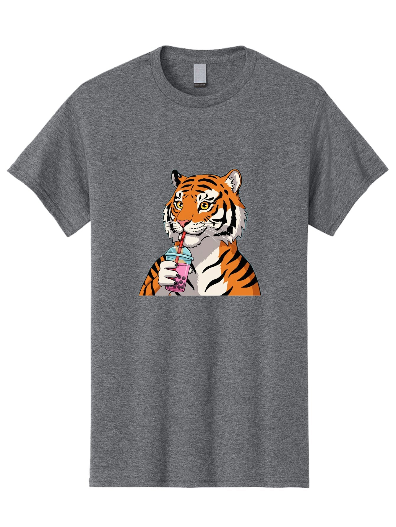 Tiger-Drinking-Bubble-Tea Men'S Graphic Tee, 100% Cotton, Comfortable Casual Summer Wear, Machine Washable, Vintage Camera, Old Camera, Antique Camera, Black Camera, Classic Photography, Photography Equipment, Nostalgic Device, Film Camera, Ban769 5