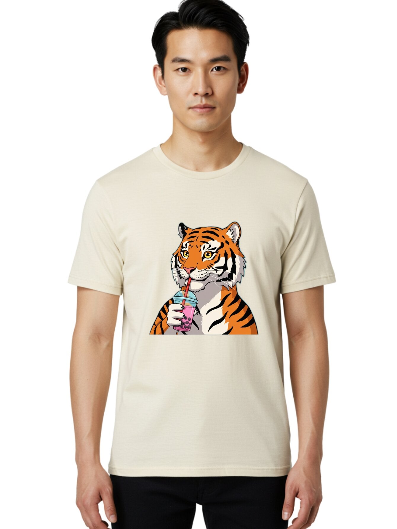 Tiger-Drinking-Bubble-Tea Men'S Graphic Tee, 100% Cotton, Comfortable Casual Summer Wear, Machine Washable, Vintage Camera, Old Camera, Antique Camera, Black Camera, Classic Photography, Photography Equipment, Nostalgic Device, Film Camera, Ban769 20