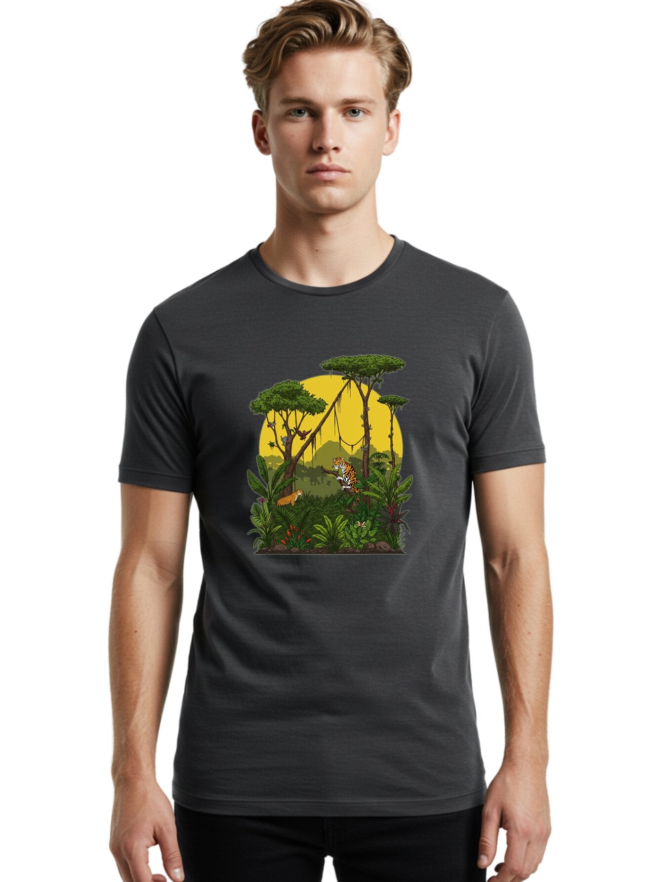 Tigers-In-Jungle Men'S Graphic Tee, 100% Cotton, Comfortable Casual Summer Wear, Machine Washable, Vintage Camera, Old Camera, Antique Camera, Black Camera, Classic Photography, Photography Equipment, Nostalgic Device, Film Camera, Camera Art Ban771 16