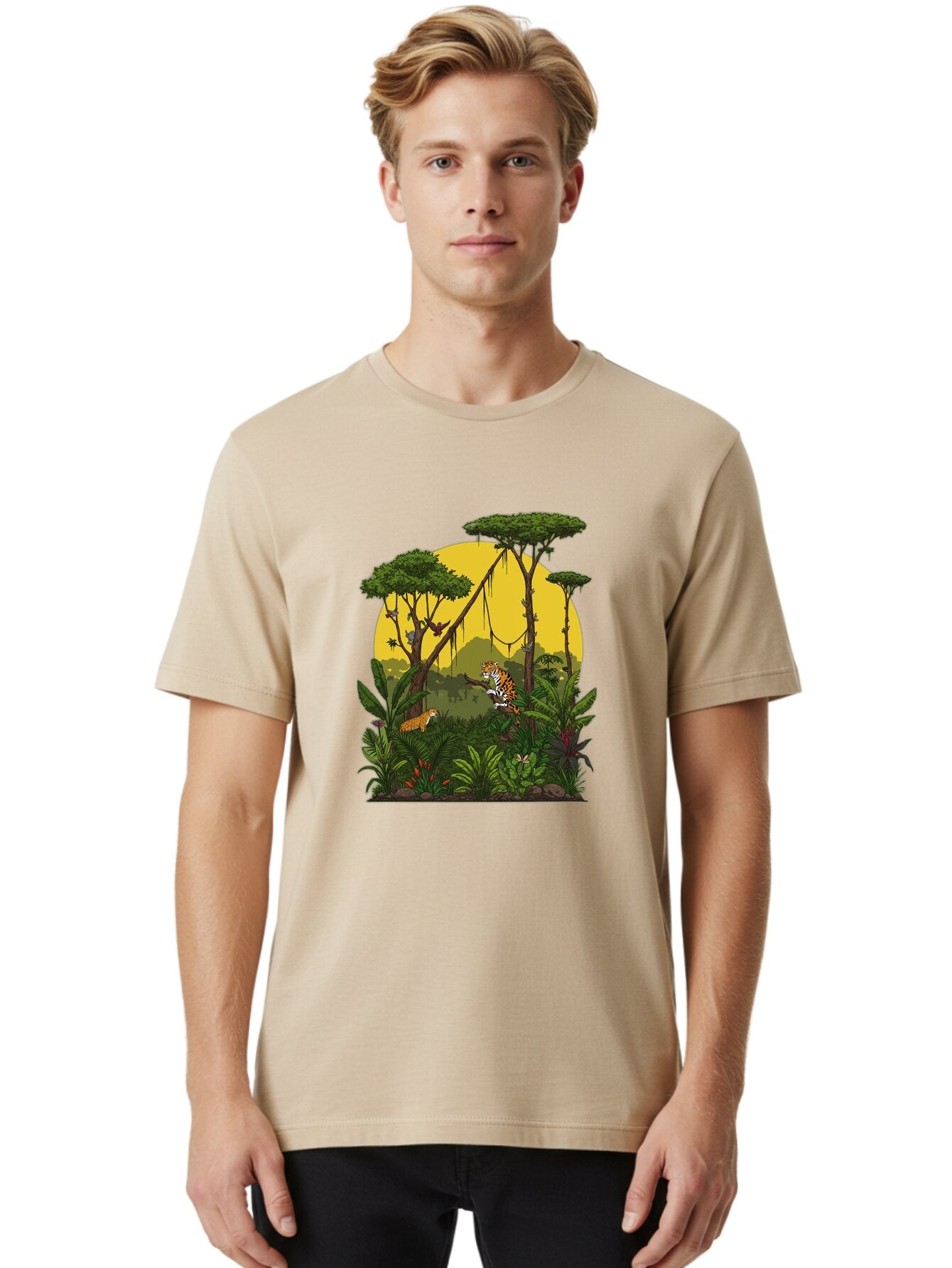 Tigers-In-Jungle Men'S Graphic Tee, 100% Cotton, Comfortable Casual Summer Wear, Machine Washable, Vintage Camera, Old Camera, Antique Camera, Black Camera, Classic Photography, Photography Equipment, Nostalgic Device, Film Camera, Camera Art Ban771 21