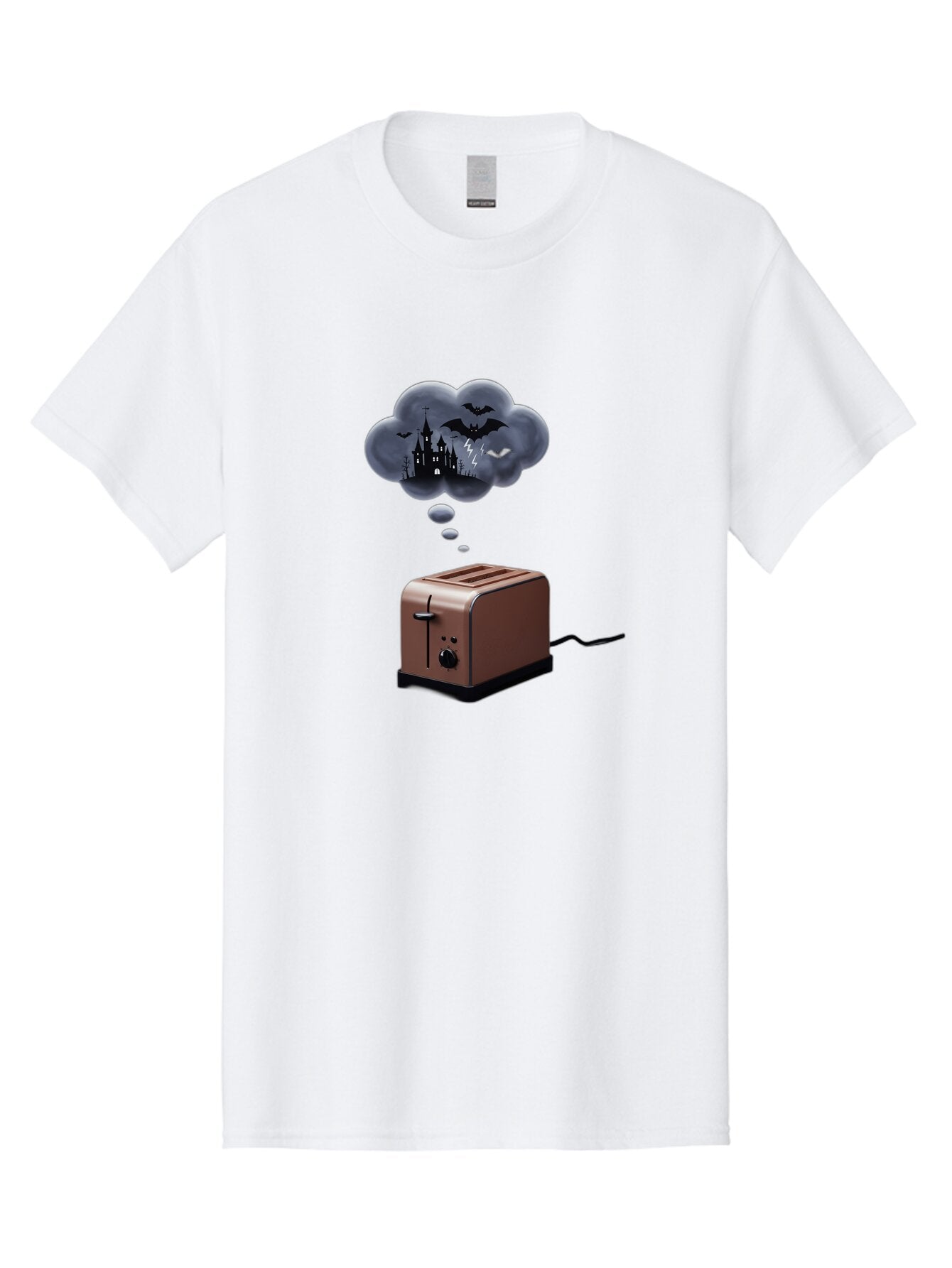 Toaster-Thought-Bubble-1 Men'S Graphic Tee, 100% Cotton, Comfortable Casual Summer Wear, Machine Washable, Vintage Camera, Old Camera, Antique Camera, Black Camera, Classic Photography, Photography Equipment, Nostalgic Device, Film Camera, Ban784