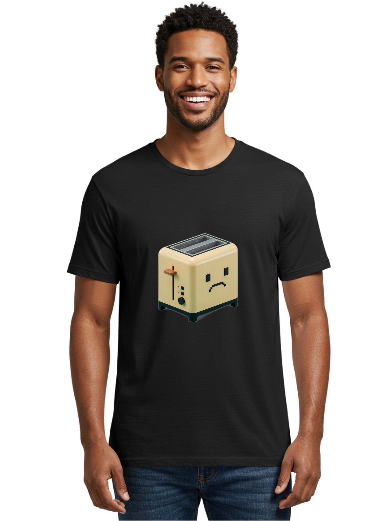 Toaster-With-Pixelated-Face Men'S Graphic Tee, 100% Cotton, Comfortable Casual Summer Wear, Machine Washable, Vintage Camera, Old Camera, Antique Camera, Black Camera, Classic Photography, Photography Equipment, Nostalgic Device, Film Camera, Ban787 23