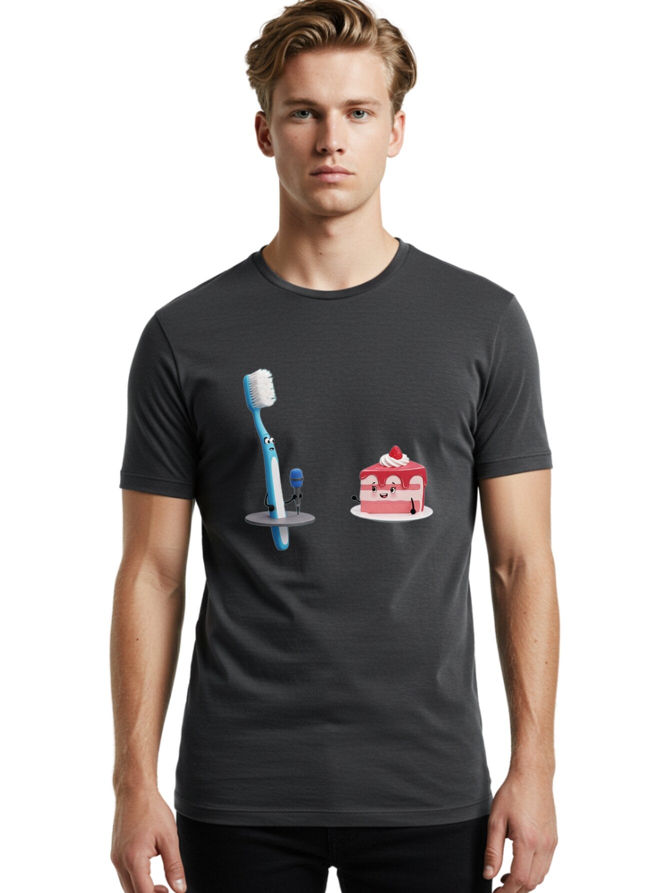 Toothbrush-And-Cake-1 Men'S Graphic Tee, 100% Cotton, Comfortable Casual Summer Wear, Machine Washable, Vintage Camera, Old Camera, Antique Camera, Black Camera, Classic Photography, Photography Equipment, Nostalgic Device, Film Camera, Ban812 23