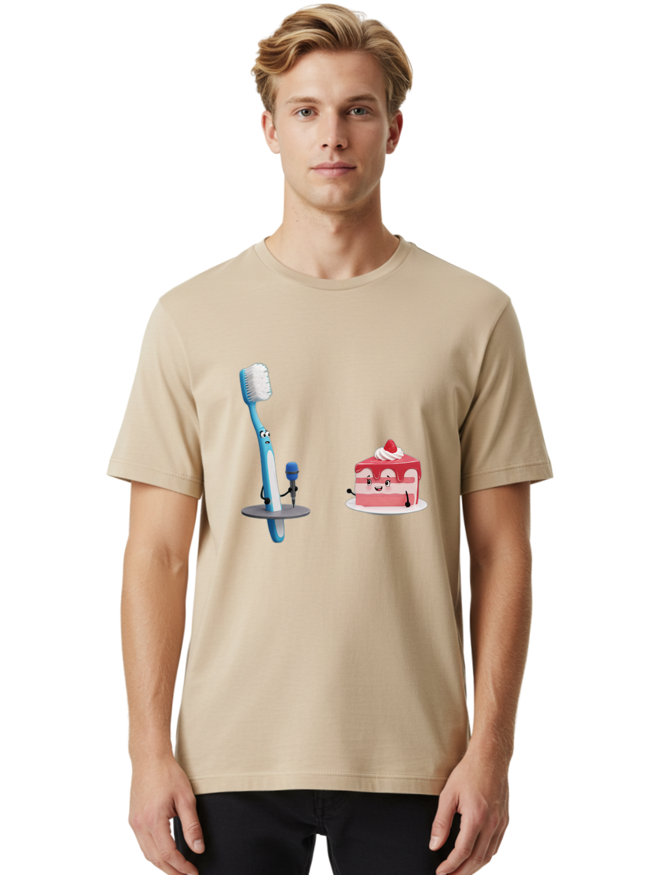 Toothbrush-And-Cake-1 Men'S Graphic Tee, 100% Cotton, Comfortable Casual Summer Wear, Machine Washable, Vintage Camera, Old Camera, Antique Camera, Black Camera, Classic Photography, Photography Equipment, Nostalgic Device, Film Camera, Ban812 25