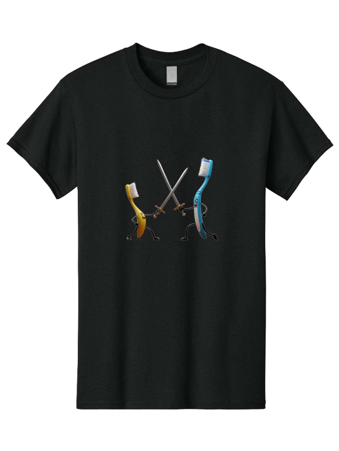Toothbrush-Characters-Duelling Men'S Graphic Tee, 100% Cotton, Comfortable Casual Summer Wear, Machine Washable, Vintage Camera, Old Camera, Antique Camera, Black Camera, Classic Photography, Photography Equipment, Nostalgic Device, Ban815 3