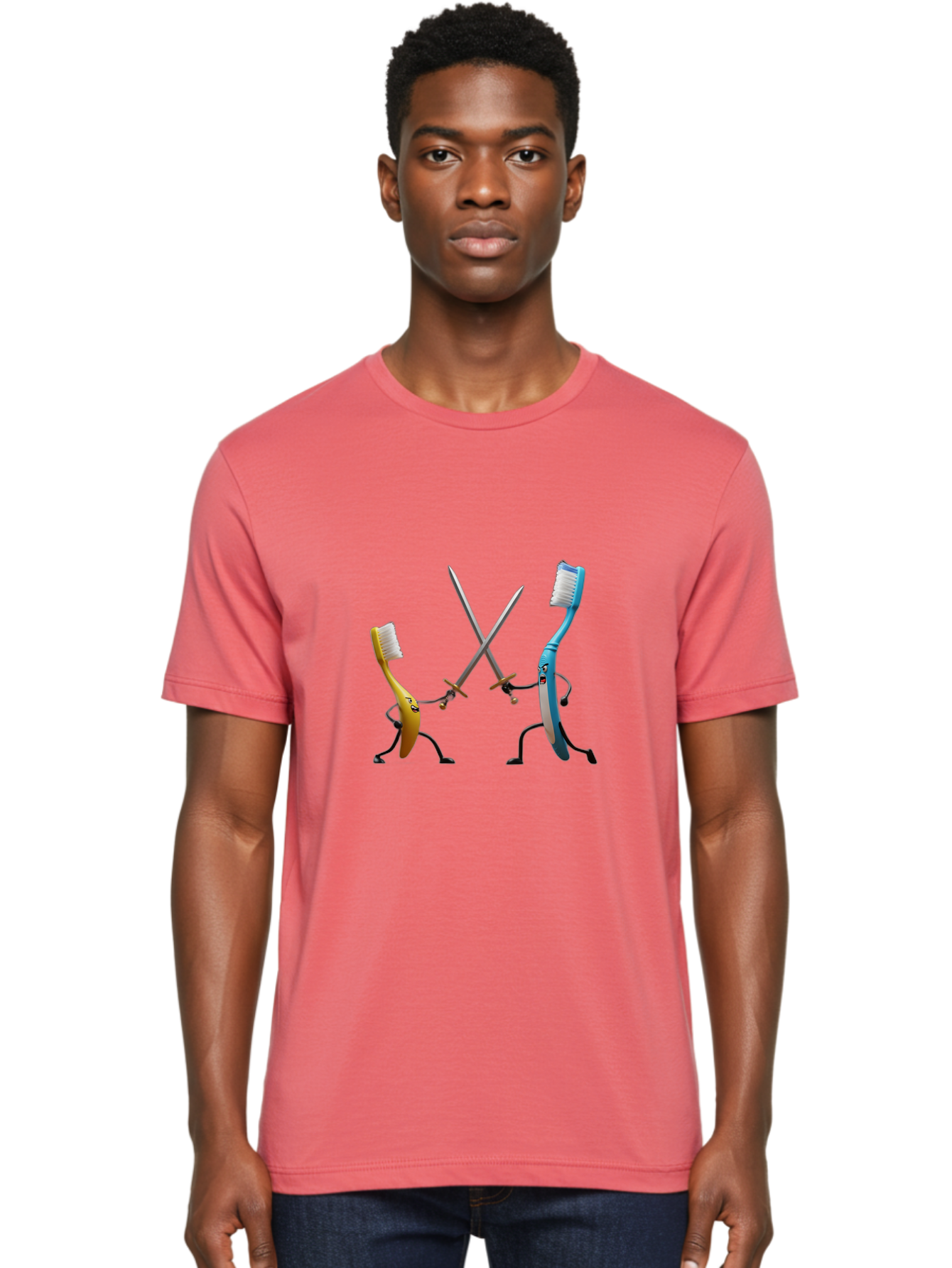 Toothbrush-Characters-Duelling Men'S Graphic Tee, 100% Cotton, Comfortable Casual Summer Wear, Machine Washable, Vintage Camera, Old Camera, Antique Camera, Black Camera, Classic Photography, Photography Equipment, Nostalgic Device, Ban815 24