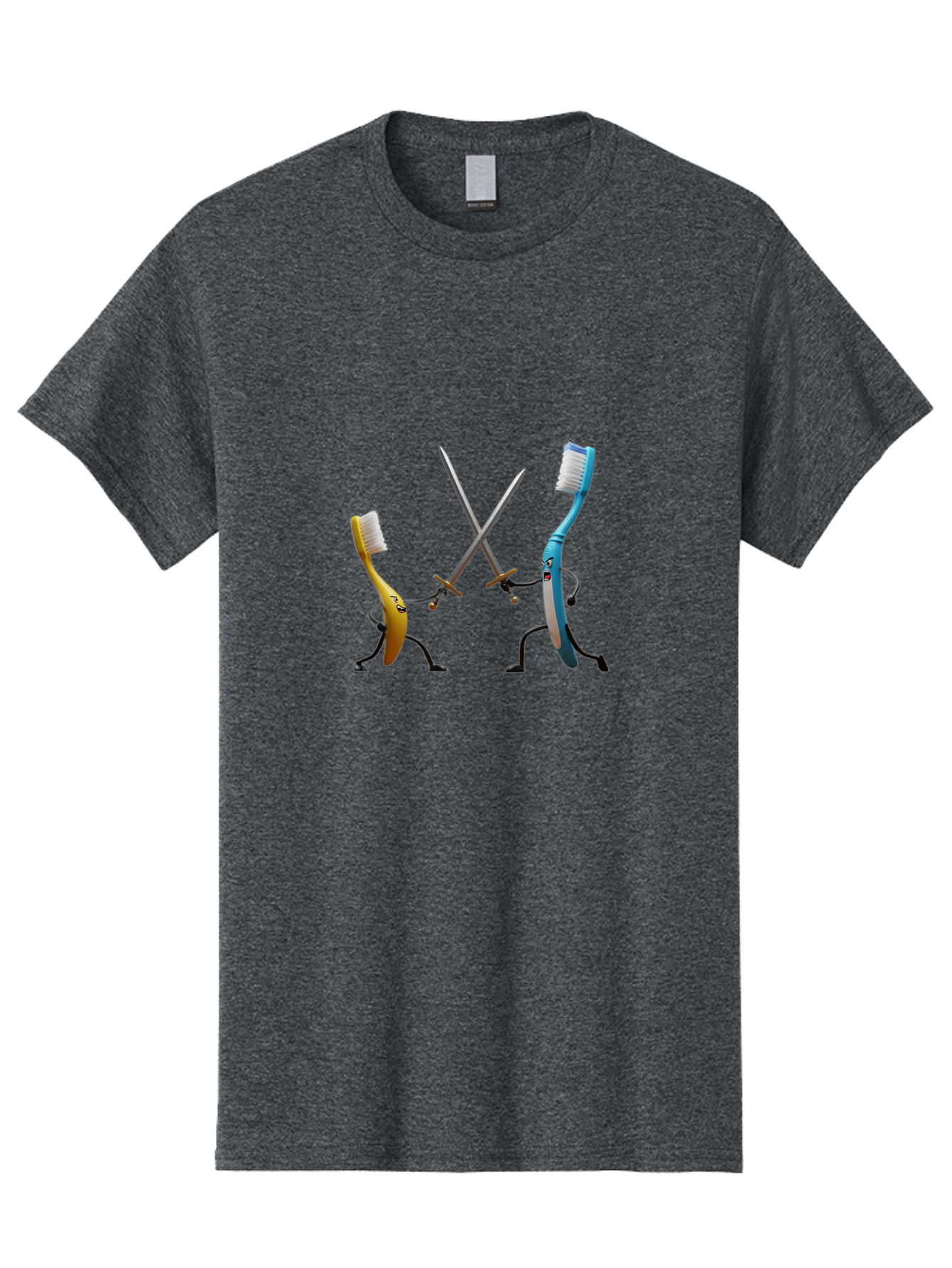 Toothbrush-Characters-Duelling Men'S Graphic Tee, 100% Cotton, Comfortable Casual Summer Wear, Machine Washable, Vintage Camera, Old Camera, Antique Camera, Black Camera, Classic Photography, Photography Equipment, Nostalgic Device, Ban815