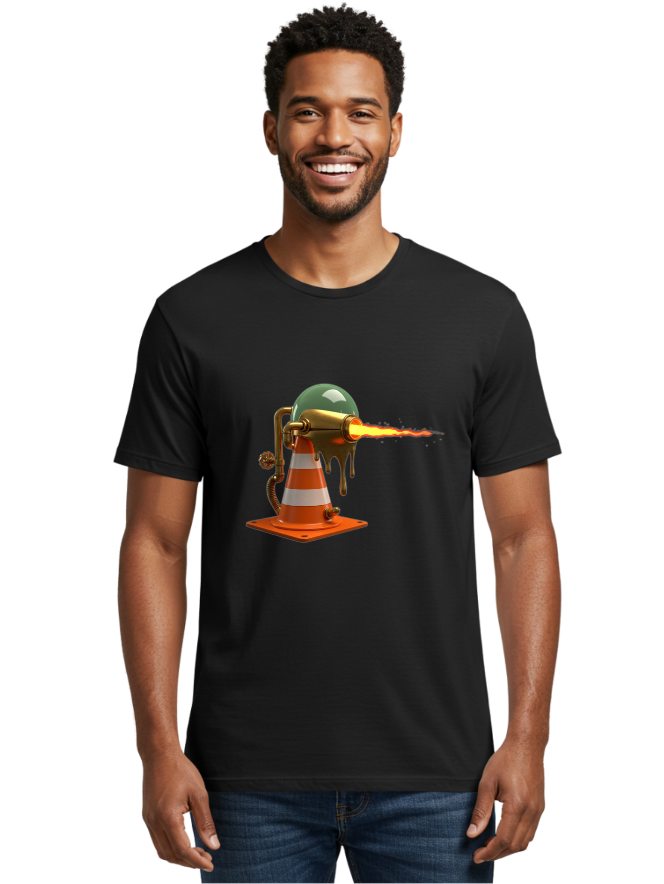 Traffic-Cone-Flamethrower Men'S Graphic Tee, 100% Cotton, Comfortable Casual Summer Wear, Machine Washable, Vintage Camera, Old Camera, Antique Camera, Black Camera, Classic Photography, Photography Equipment, Nostalgic Device, Film Camera, Ban840 23