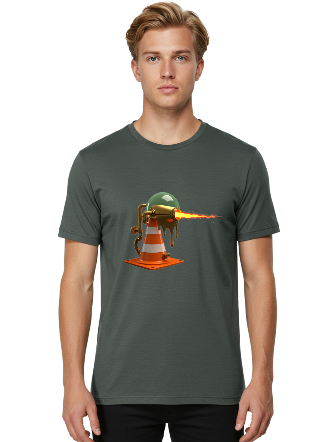 Traffic-Cone-Flamethrower Men'S Graphic Tee, 100% Cotton, Comfortable Casual Summer Wear, Machine Washable, Vintage Camera, Old Camera, Antique Camera, Black Camera, Classic Photography, Photography Equipment, Nostalgic Device, Film Camera, Ban840 22
