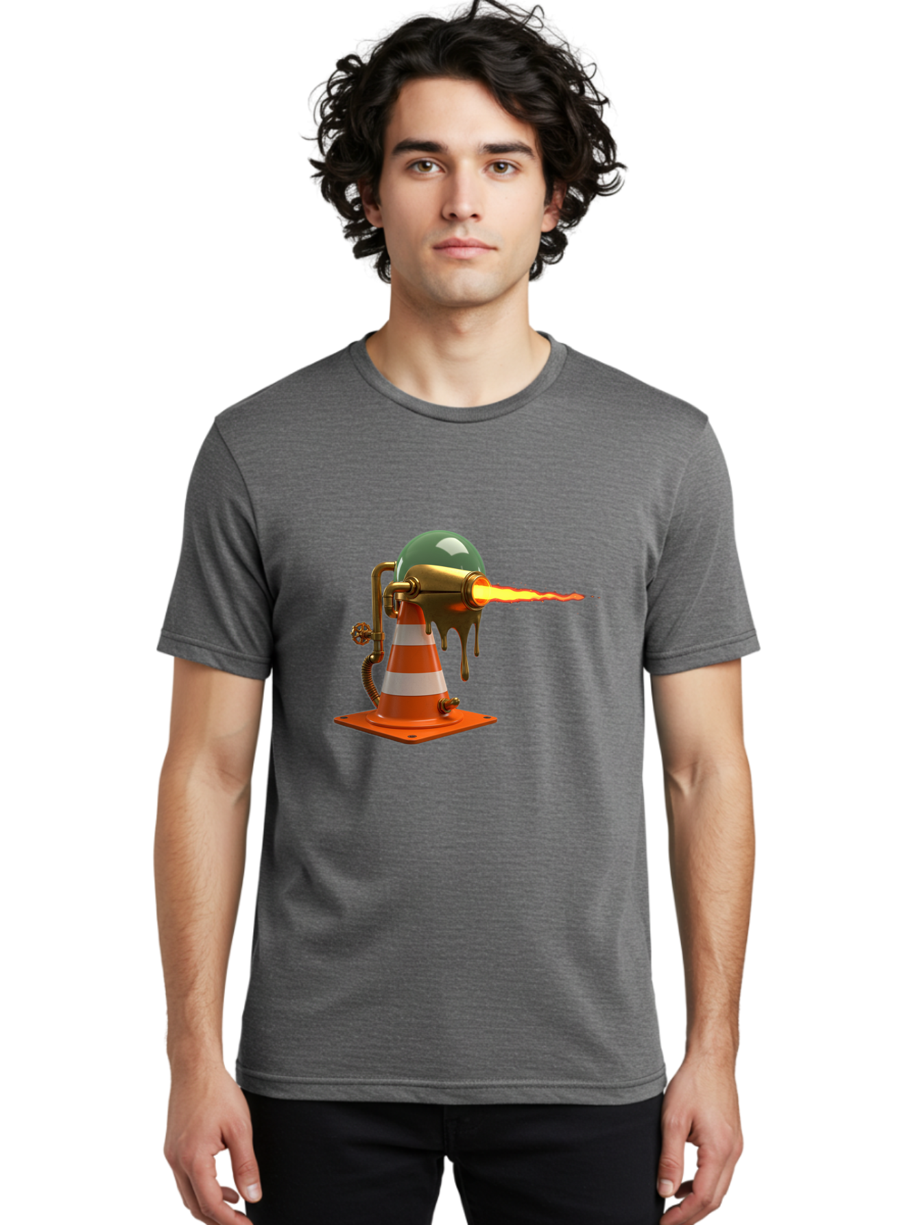 Traffic-Cone-Flamethrower Men'S Graphic Tee, 100% Cotton, Comfortable Casual Summer Wear, Machine Washable, Vintage Camera, Old Camera, Antique Camera, Black Camera, Classic Photography, Photography Equipment, Nostalgic Device, Film Camera, Ban840 18
