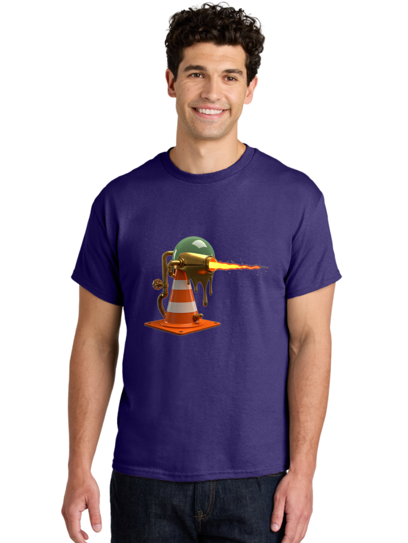 Traffic-Cone-Flamethrower Men'S Graphic Tee, 100% Cotton, Comfortable Casual Summer Wear, Machine Washable, Vintage Camera, Old Camera, Antique Camera, Black Camera, Classic Photography, Photography Equipment, Nostalgic Device, Film Camera, Ban840 30