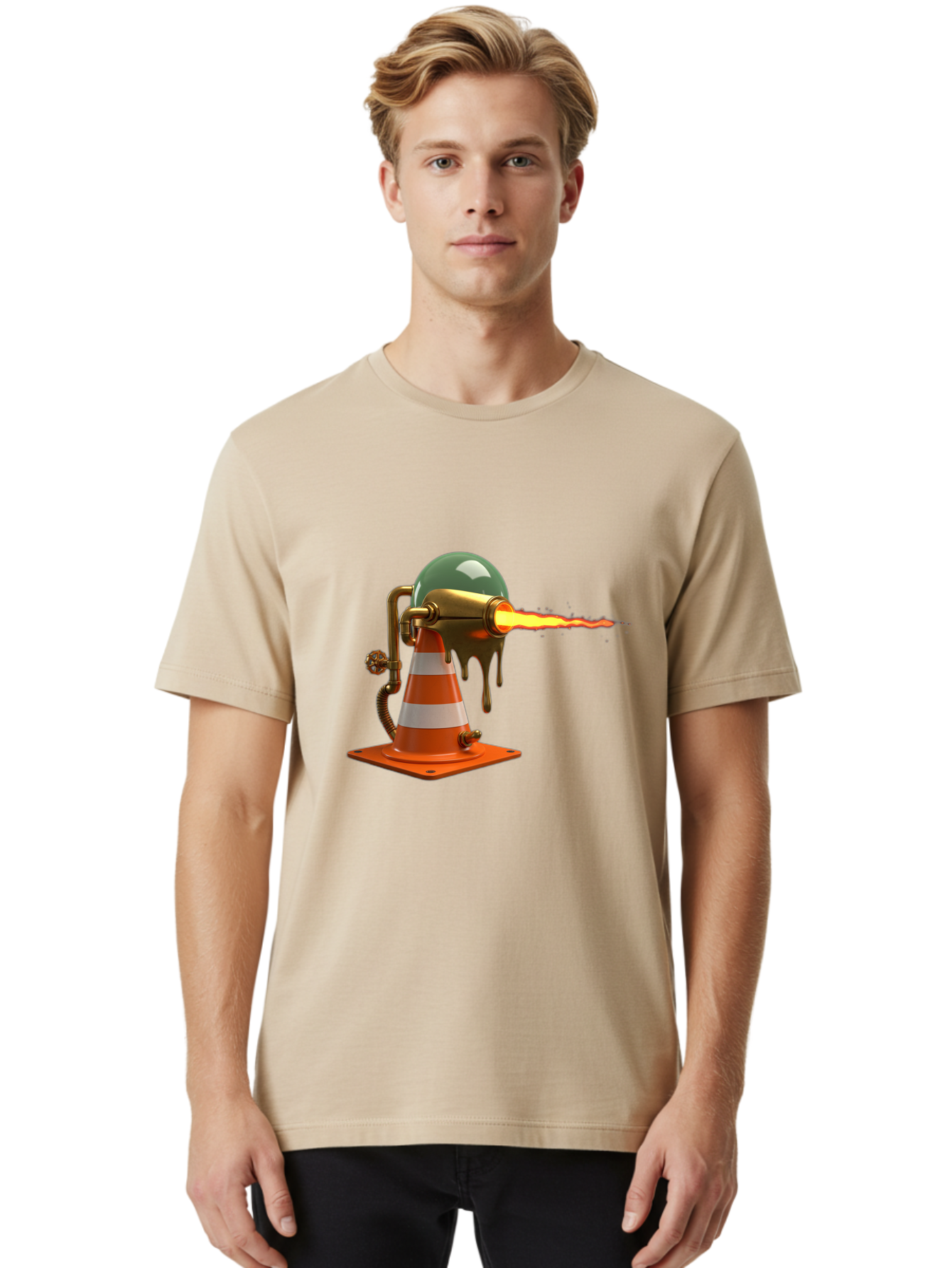 Traffic-Cone-Flamethrower Men'S Graphic Tee, 100% Cotton, Comfortable Casual Summer Wear, Machine Washable, Vintage Camera, Old Camera, Antique Camera, Black Camera, Classic Photography, Photography Equipment, Nostalgic Device, Film Camera, Ban840 19