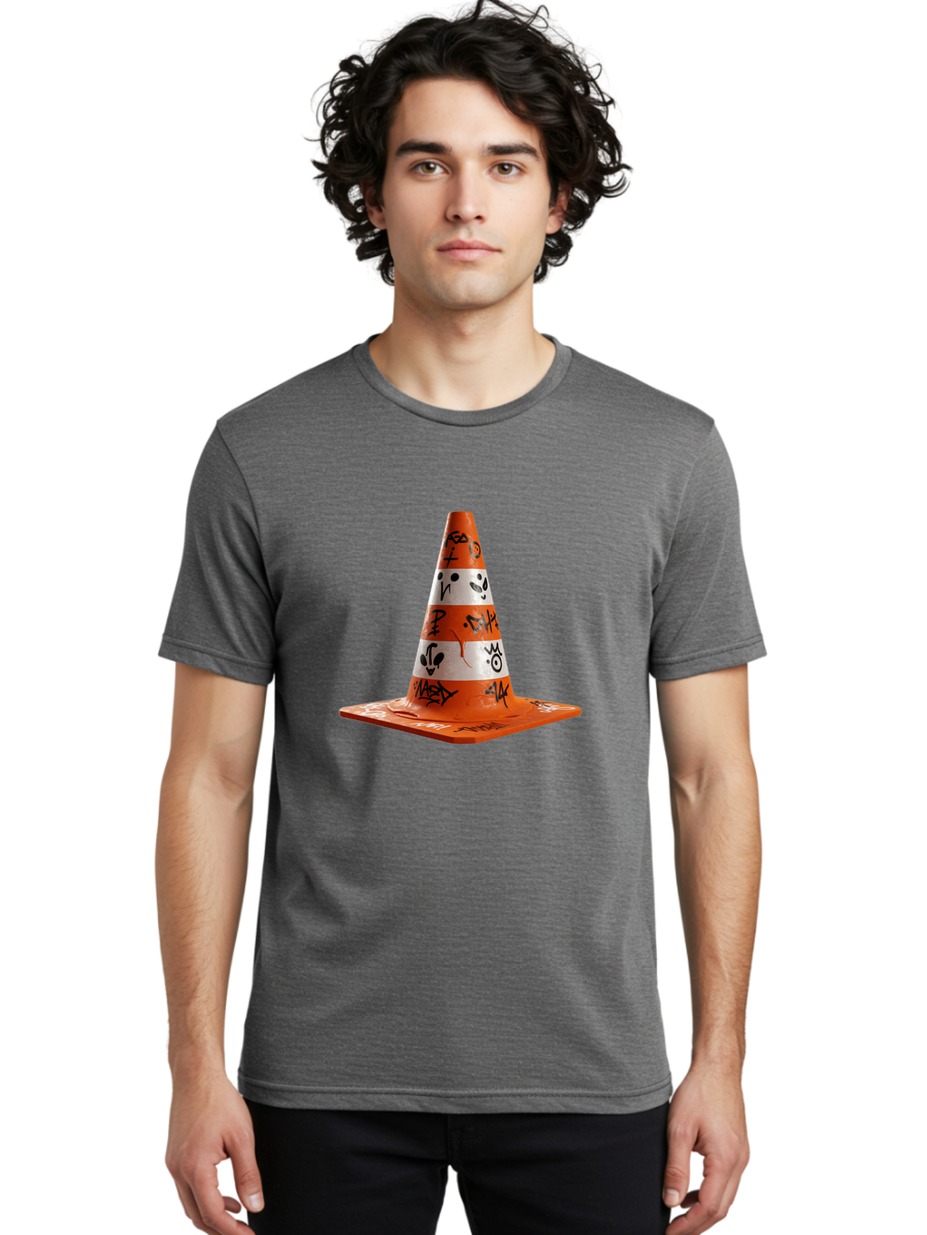 Traffic-Cone-With-Graffiti Men'S Graphic Tee, 100% Cotton, Comfortable Casual Summer Wear, Machine Washable, Vintage Camera, Old Camera, Antique Camera, Black Camera, Classic Photography, Photography Equipment, Nostalgic Device, Film Camera, Ban843 18