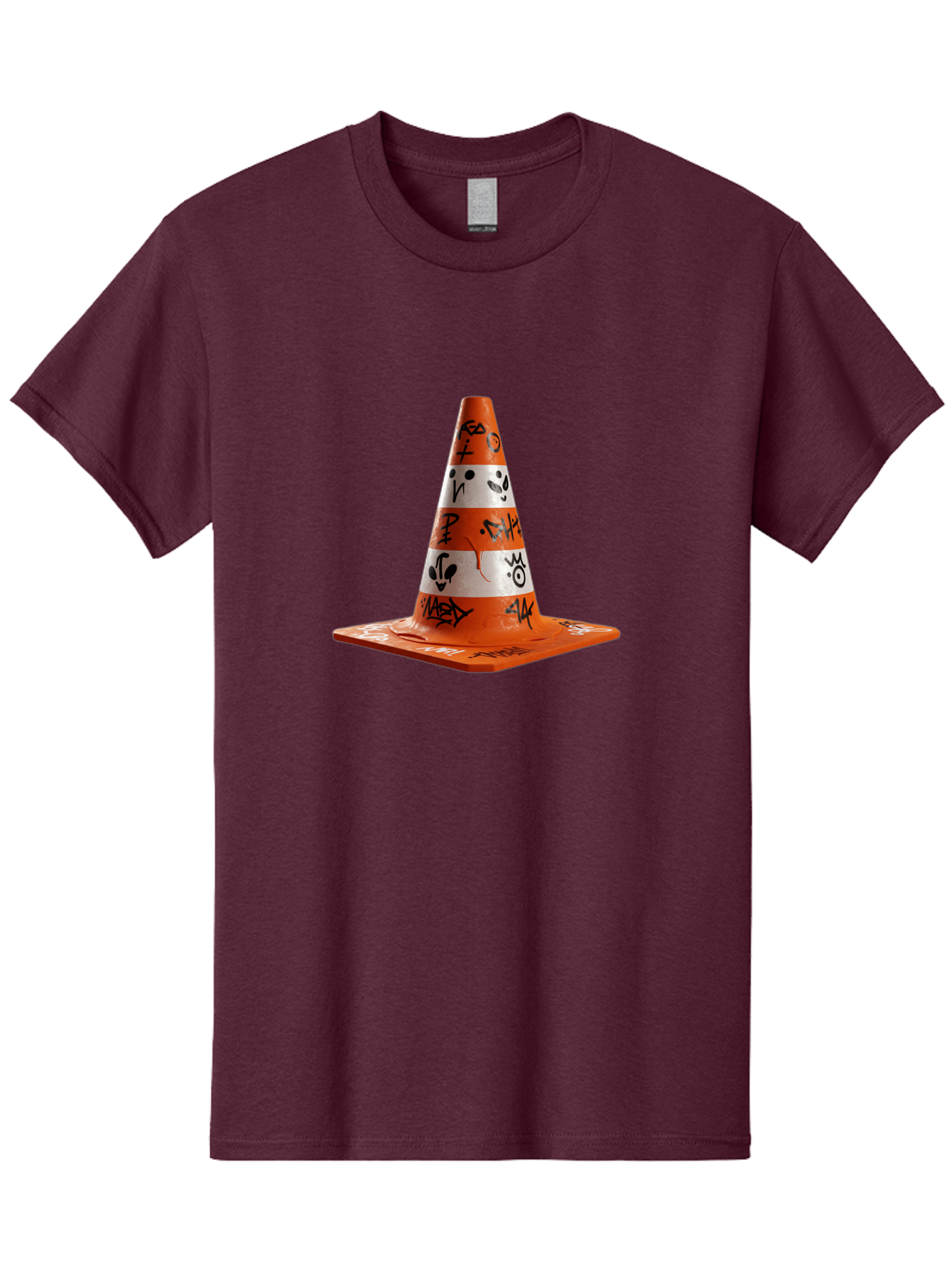 Traffic-Cone-With-Graffiti Men'S Graphic Tee, 100% Cotton, Comfortable Casual Summer Wear, Machine Washable, Vintage Camera, Old Camera, Antique Camera, Black Camera, Classic Photography, Photography Equipment, Nostalgic Device, Film Camera, Ban843