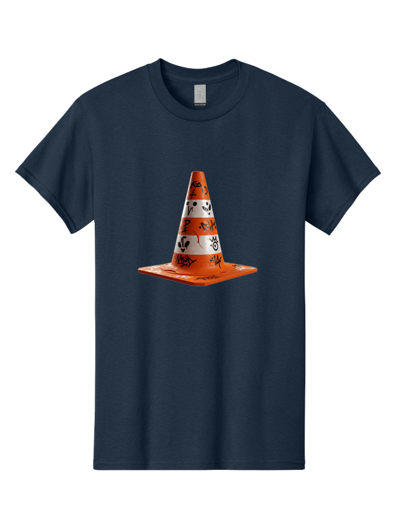 Traffic-Cone-With-Graffiti Men'S Graphic Tee, 100% Cotton, Comfortable Casual Summer Wear, Machine Washable, Vintage Camera, Old Camera, Antique Camera, Black Camera, Classic Photography, Photography Equipment, Nostalgic Device, Film Camera, Ban843