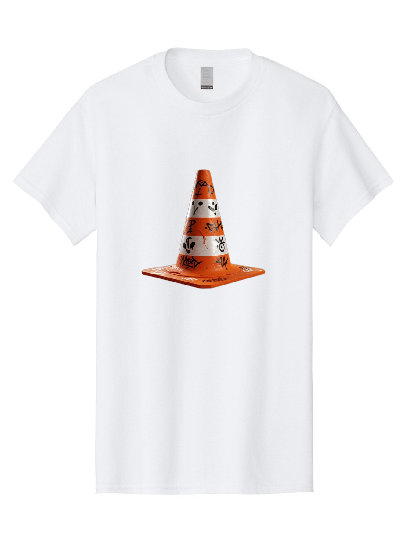 Traffic-Cone-With-Graffiti Men'S Graphic Tee, 100% Cotton, Comfortable Casual Summer Wear, Machine Washable, Vintage Camera, Old Camera, Antique Camera, Black Camera, Classic Photography, Photography Equipment, Nostalgic Device, Film Camera, Ban843