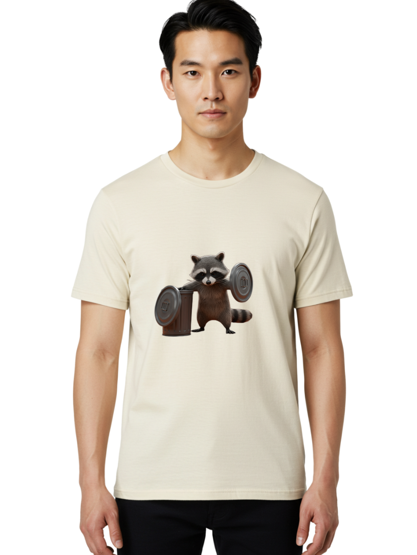 Trash-Can-Dumbbell-Raccoon Men'S Graphic Tee, 100% Cotton, Comfortable Casual Summer Wear, Machine Washable, Vintage Camera, Old Camera, Antique Camera, Black Camera, Classic Photography, Photography Equipment, Nostalgic Device, Film Camera, Ban846 25