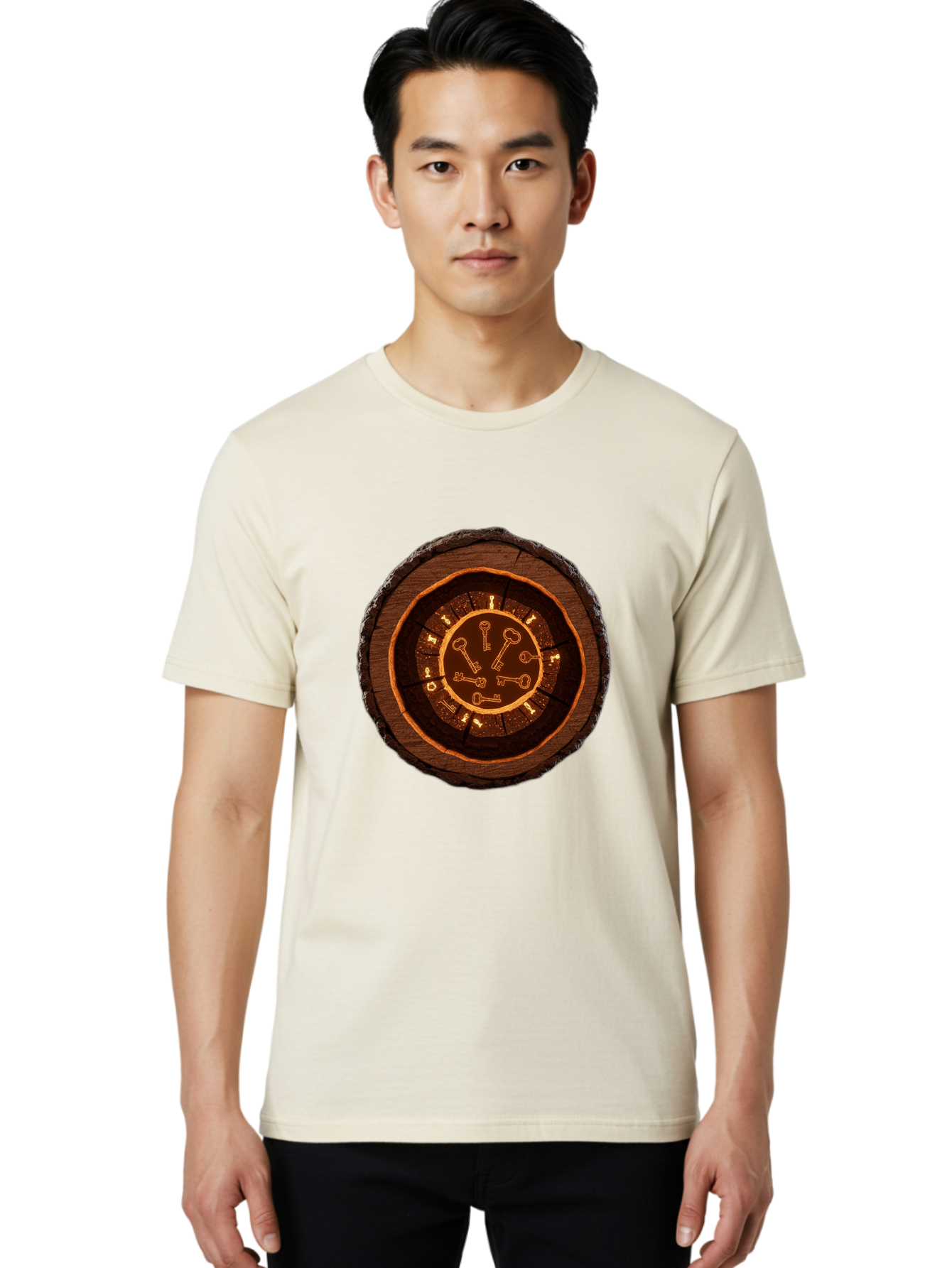 Tree-Stump-Clock Men'S Graphic Tee, 100% Cotton, Comfortable Casual Summer Wear, Machine Washable, Vintage Camera, Old Camera, Antique Camera, Black Camera, Classic Photography, Photography Equipment, Nostalgic Device, Film Camera, Camera Art Ban855 20