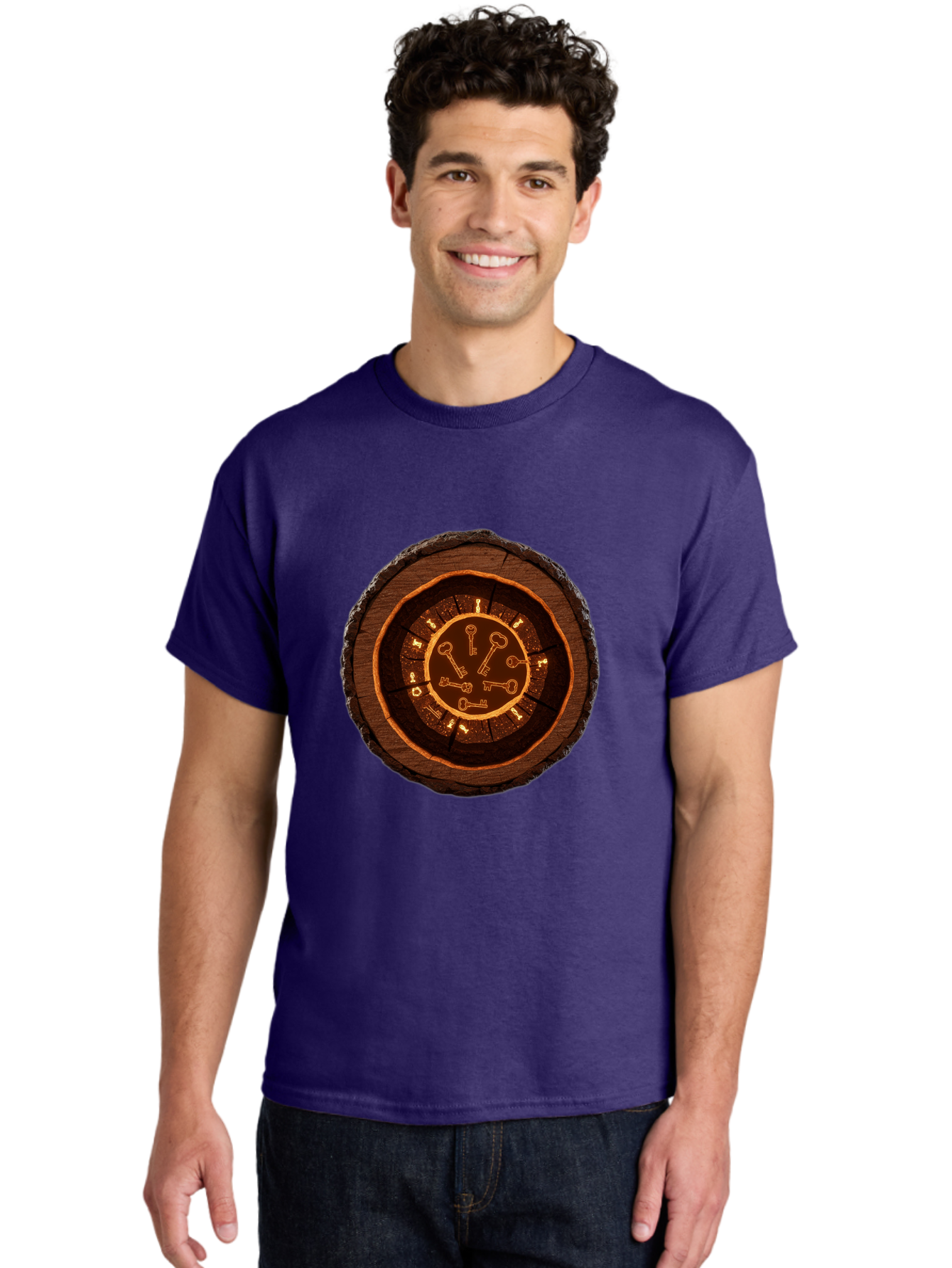 Tree-Stump-Clock Men'S Graphic Tee, 100% Cotton, Comfortable Casual Summer Wear, Machine Washable, Vintage Camera, Old Camera, Antique Camera, Black Camera, Classic Photography, Photography Equipment, Nostalgic Device, Film Camera, Camera Art Ban855 25