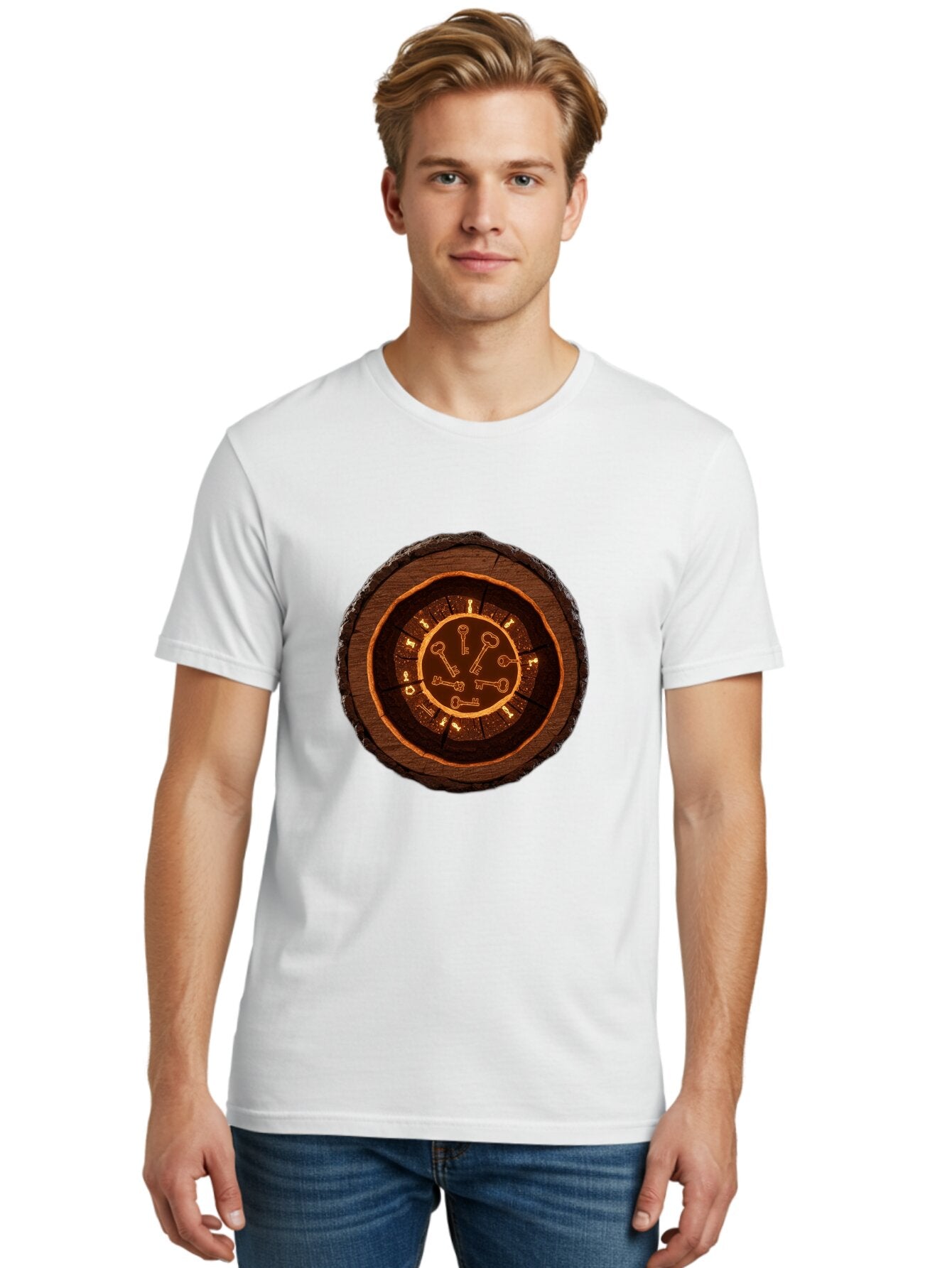 Tree-Stump-Clock Men'S Graphic Tee, 100% Cotton, Comfortable Casual Summer Wear, Machine Washable, Vintage Camera, Old Camera, Antique Camera, Black Camera, Classic Photography, Photography Equipment, Nostalgic Device, Film Camera, Camera Art Ban855 19