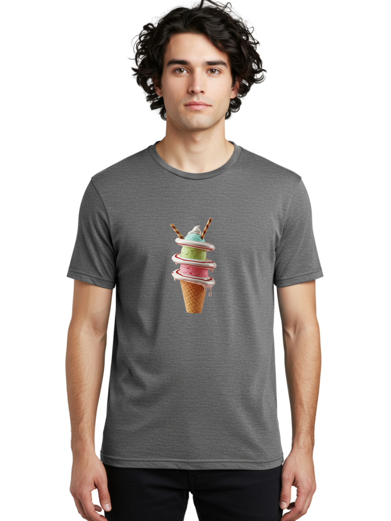 Tri-Colored-Ice-Cream-Cone Men'S Graphic Tee, 100% Cotton, Comfortable Casual Summer Wear, Machine Washable, Vintage Camera, Old Camera, Antique Camera, Black Camera, Classic Photography, Photography Equipment, Nostalgic Device, Film Camera, Ban856 16