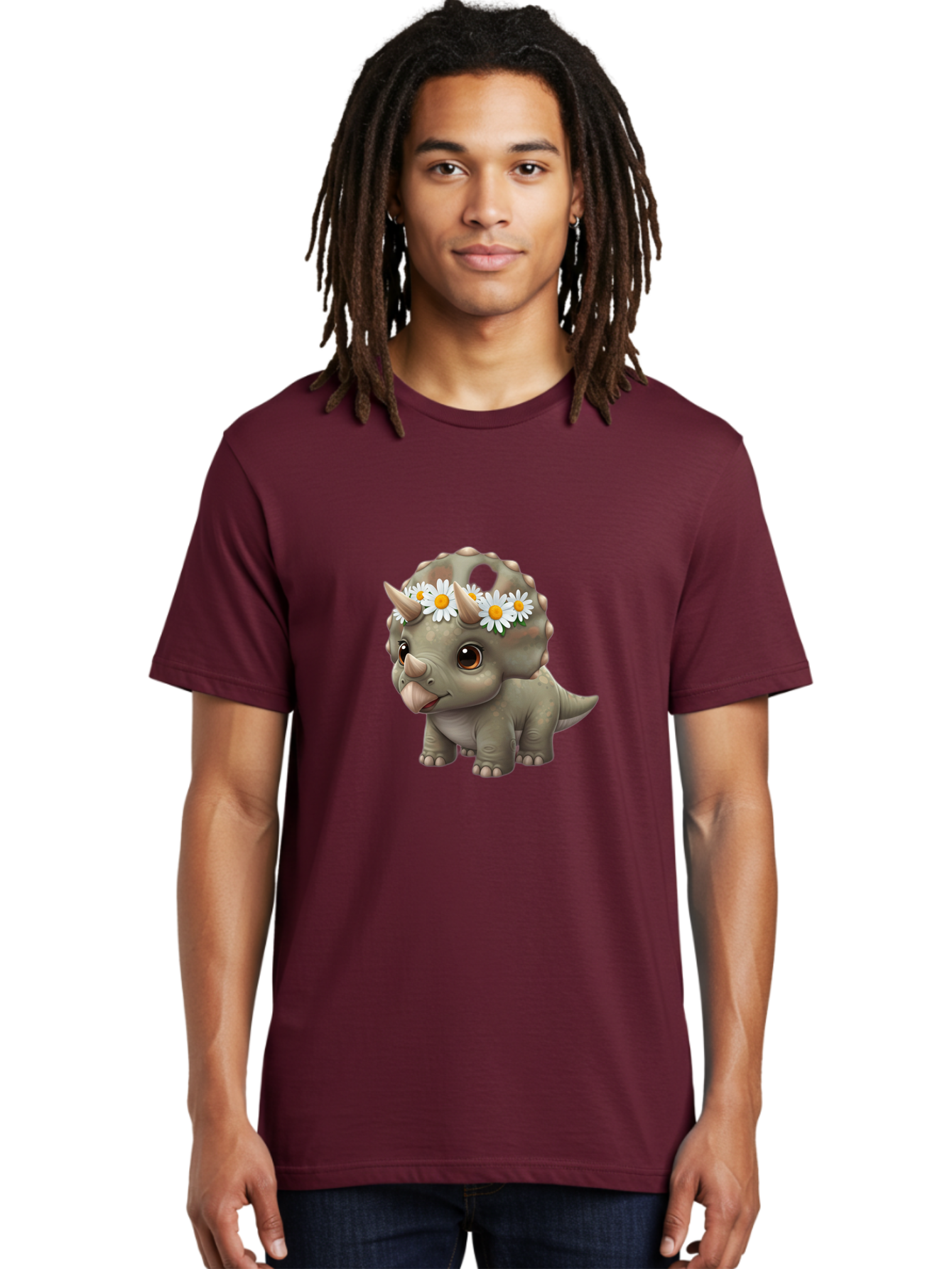 Triceratops-With-Daisies Men'S Graphic Tee, 100% Cotton, Comfortable Casual Summer Wear, Machine Washable, Vintage Camera, Old Camera, Antique Camera, Black Camera, Classic Photography, Photography Equipment, Nostalgic Device, Film Camera, Ban861 18