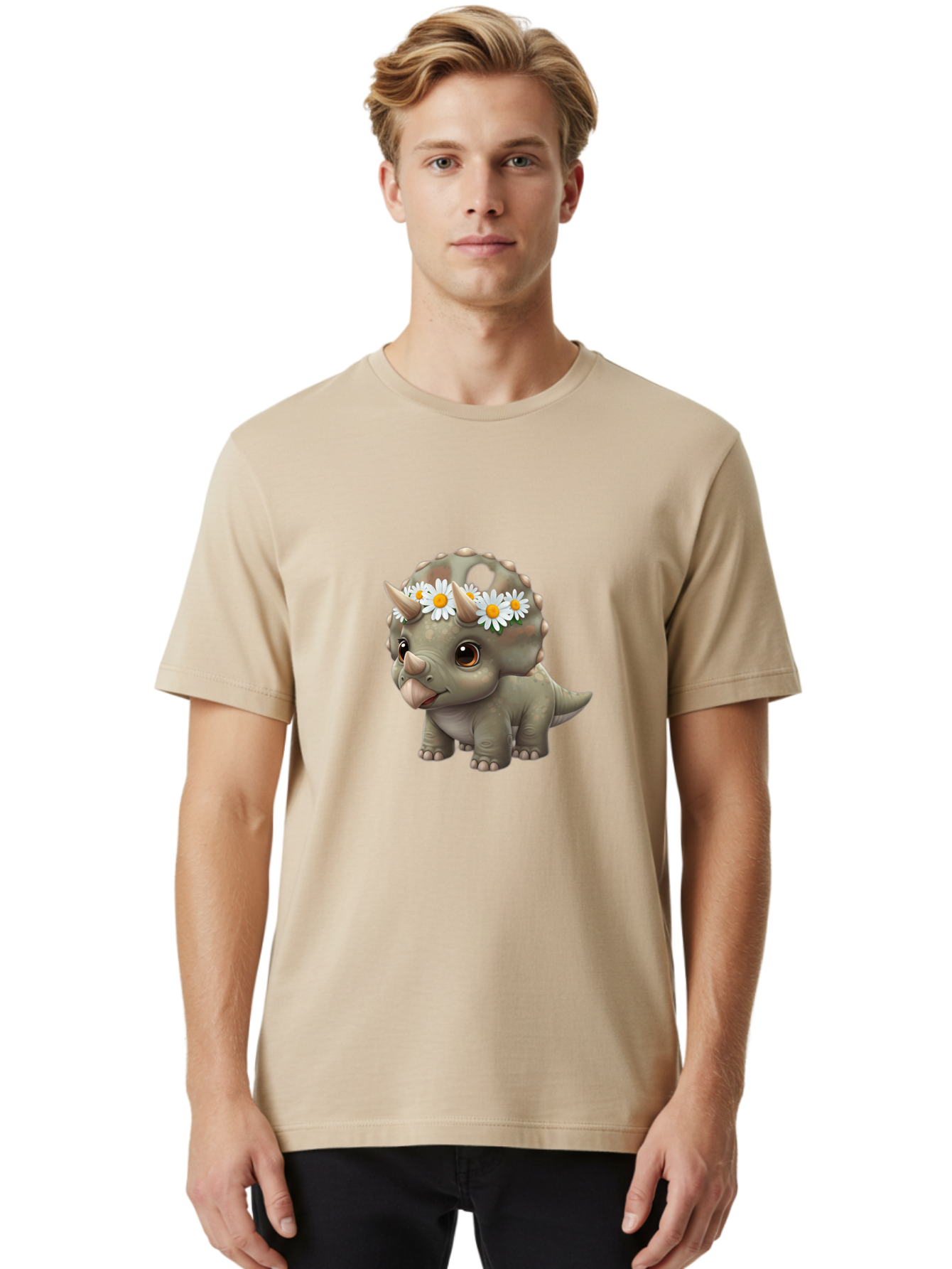 Triceratops-With-Daisies Men'S Graphic Tee, 100% Cotton, Comfortable Casual Summer Wear, Machine Washable, Vintage Camera, Old Camera, Antique Camera, Black Camera, Classic Photography, Photography Equipment, Nostalgic Device, Film Camera, Ban861 21