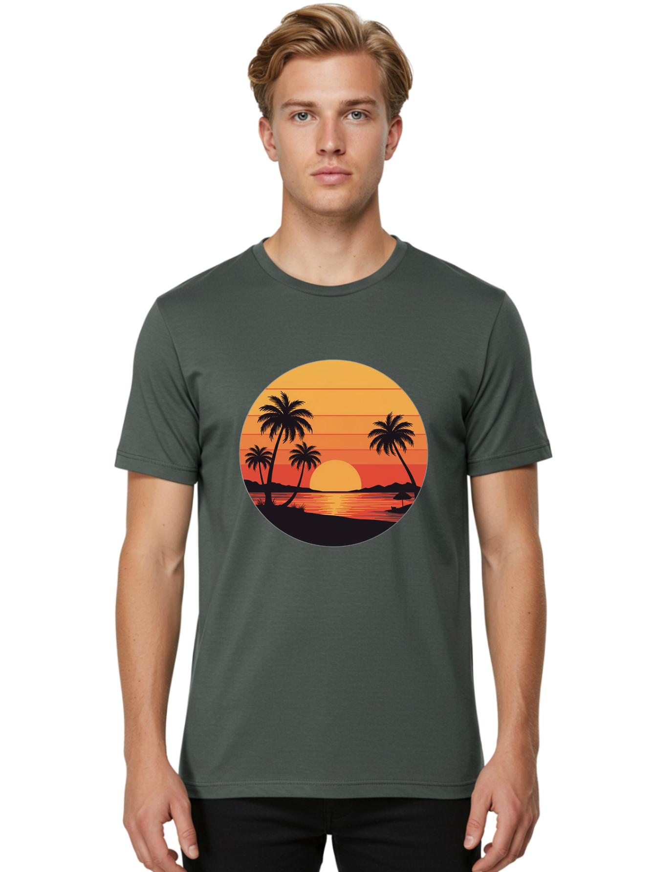 Tropical-Sunset Men'S Graphic Tee, 100% Cotton, Comfortable Casual Summer Wear, Machine Washable, Vintage Camera, Old Camera, Antique Camera, Black Camera, Classic Photography, Photography Equipment, Nostalgic Device, Film Camera, Camera Art Ban862 27