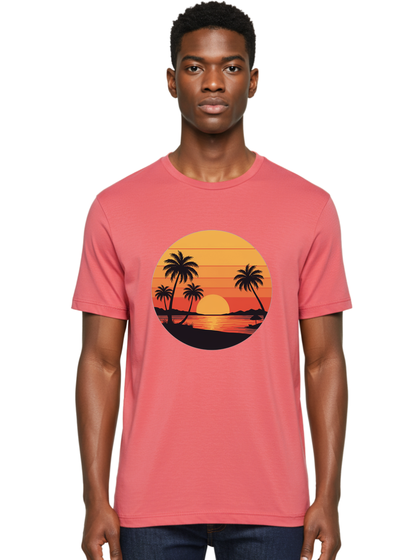 Tropical-Sunset Men'S Graphic Tee, 100% Cotton, Comfortable Casual Summer Wear, Machine Washable, Vintage Camera, Old Camera, Antique Camera, Black Camera, Classic Photography, Photography Equipment, Nostalgic Device, Film Camera, Camera Art Ban862 24