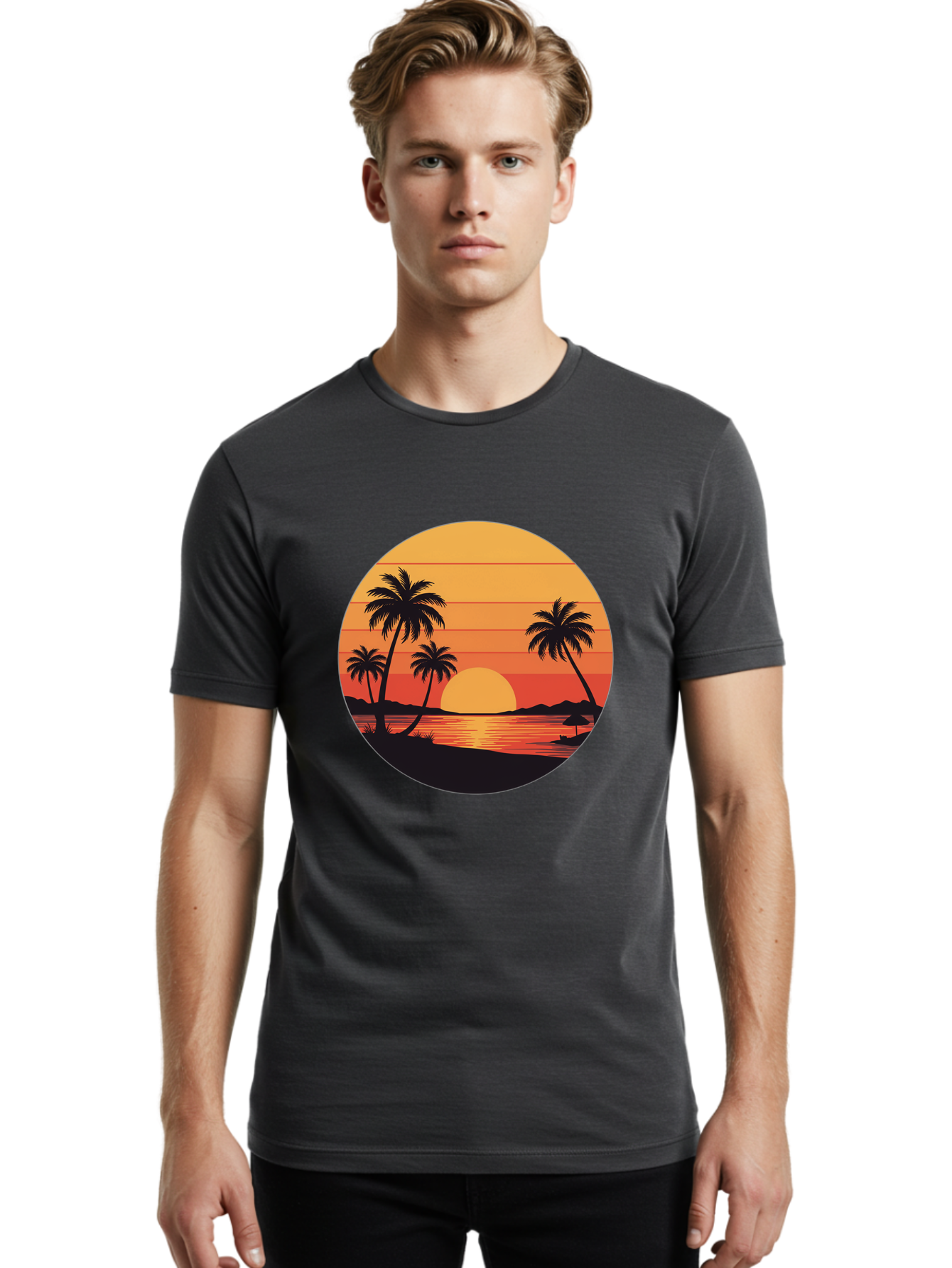 Tropical-Sunset Men'S Graphic Tee, 100% Cotton, Comfortable Casual Summer Wear, Machine Washable, Vintage Camera, Old Camera, Antique Camera, Black Camera, Classic Photography, Photography Equipment, Nostalgic Device, Film Camera, Camera Art Ban862 28