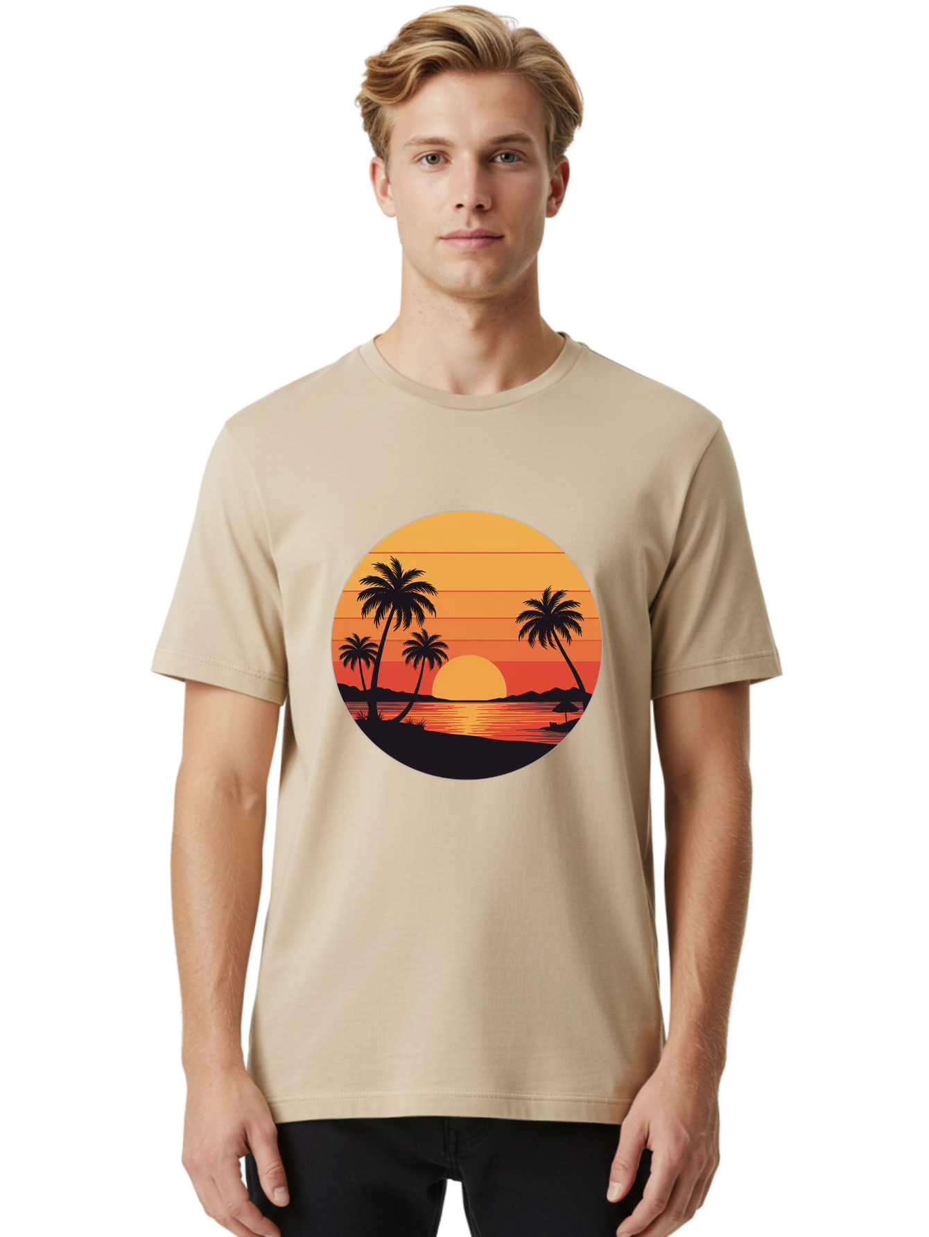 Tropical-Sunset Men'S Graphic Tee, 100% Cotton, Comfortable Casual Summer Wear, Machine Washable, Vintage Camera, Old Camera, Antique Camera, Black Camera, Classic Photography, Photography Equipment, Nostalgic Device, Film Camera, Camera Art Ban862 21