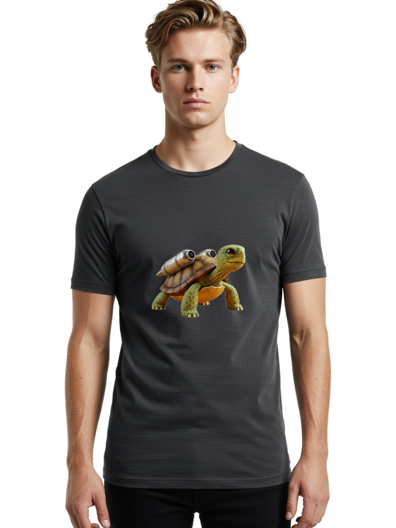 Turtle-With-Cannons Men'S Graphic Tee, 100% Cotton, Comfortable Casual Summer Wear, Machine Washable, Vintage Camera, Old Camera, Antique Camera, Black Camera, Classic Photography, Photography Equipment, Nostalgic Device, Film Camera, Ban870 16