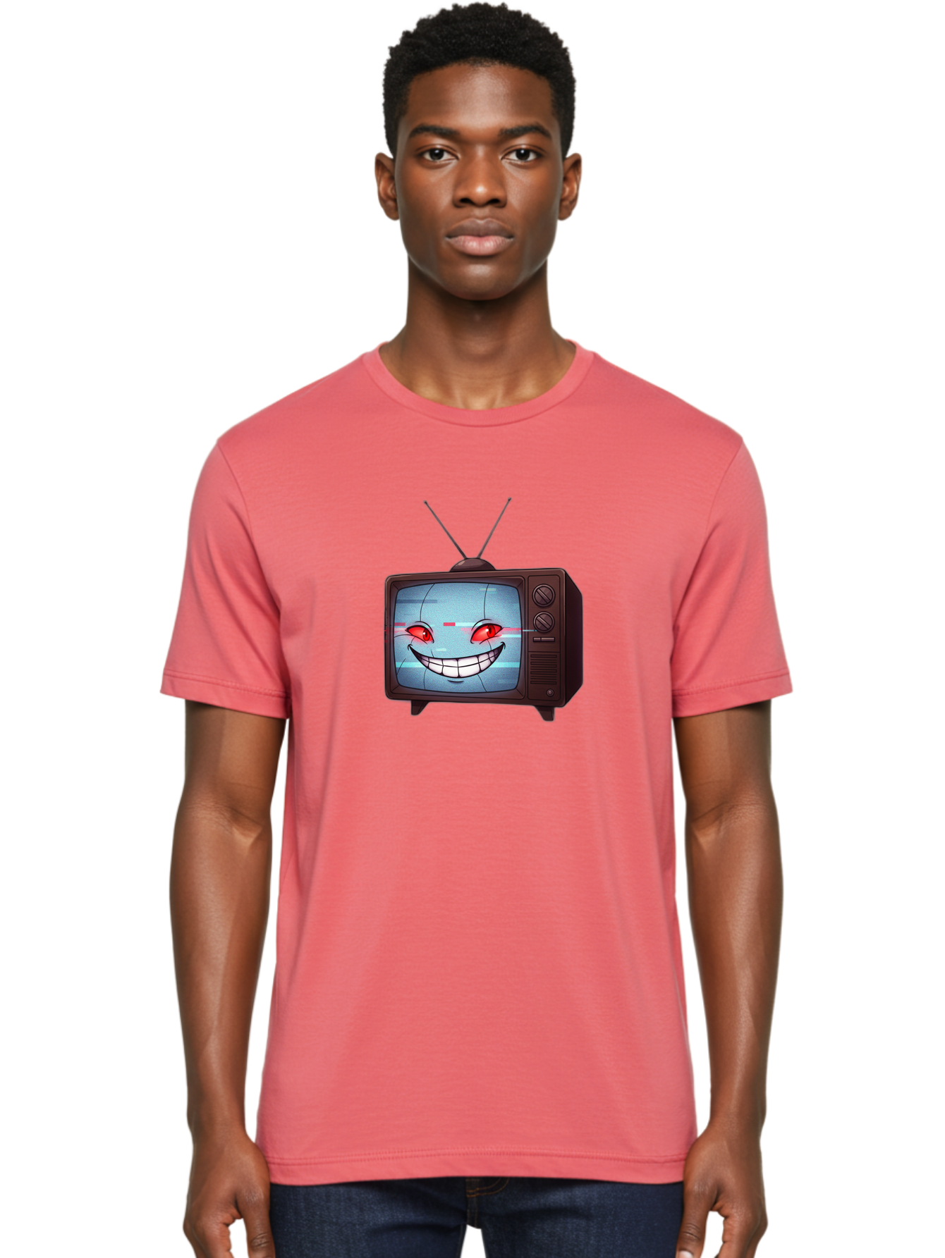 Tv-With-Creepy-Face Men'S Graphic Tee, 100% Cotton, Comfortable Casual Summer Wear, Machine Washable, Vintage Camera, Old Camera, Antique Camera, Black Camera, Classic Photography, Photography Equipment, Nostalgic Device, Film Camera, Ban877 30