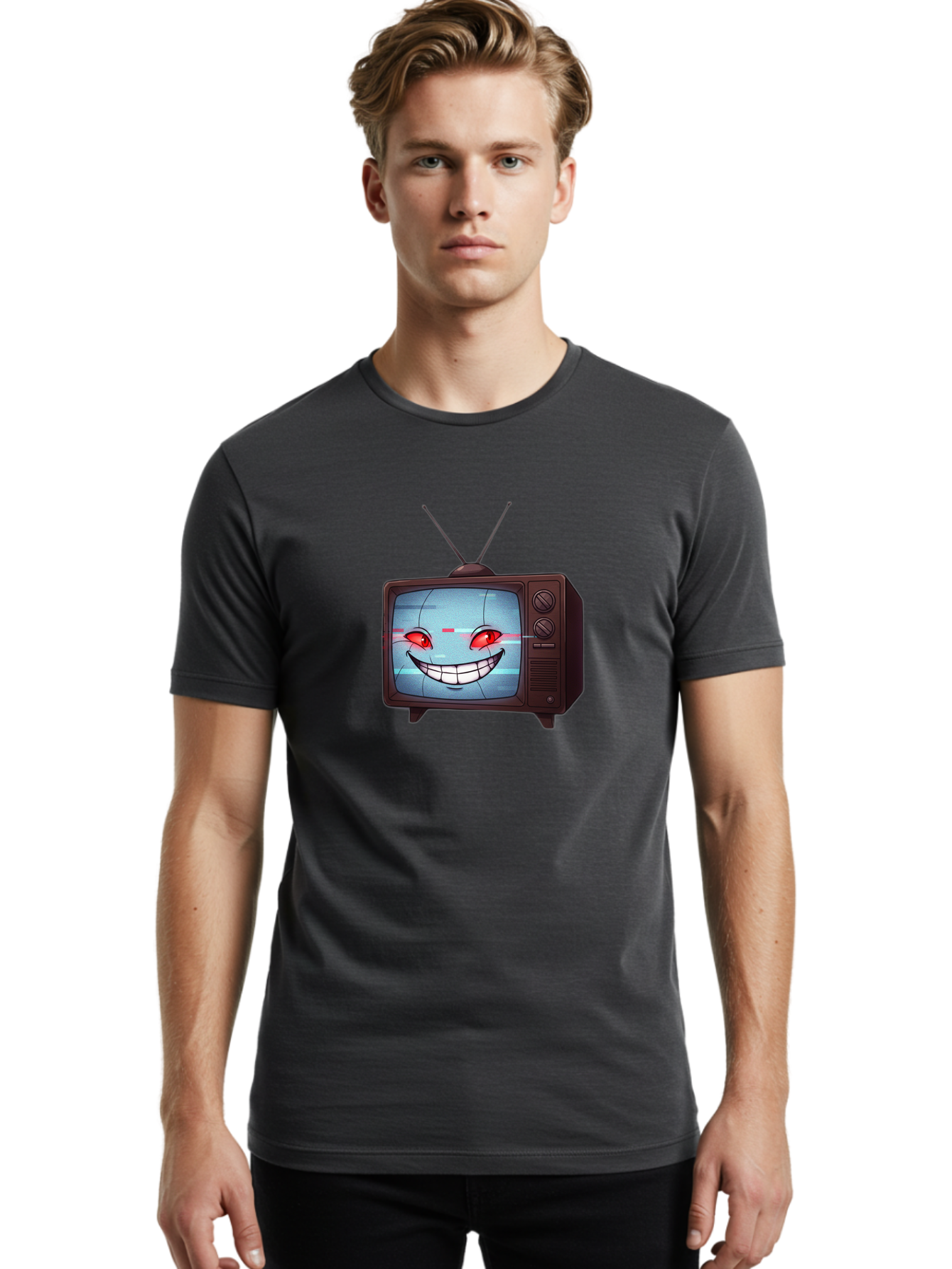 Tv-With-Creepy-Face Men'S Graphic Tee, 100% Cotton, Comfortable Casual Summer Wear, Machine Washable, Vintage Camera, Old Camera, Antique Camera, Black Camera, Classic Photography, Photography Equipment, Nostalgic Device, Film Camera, Ban877 29