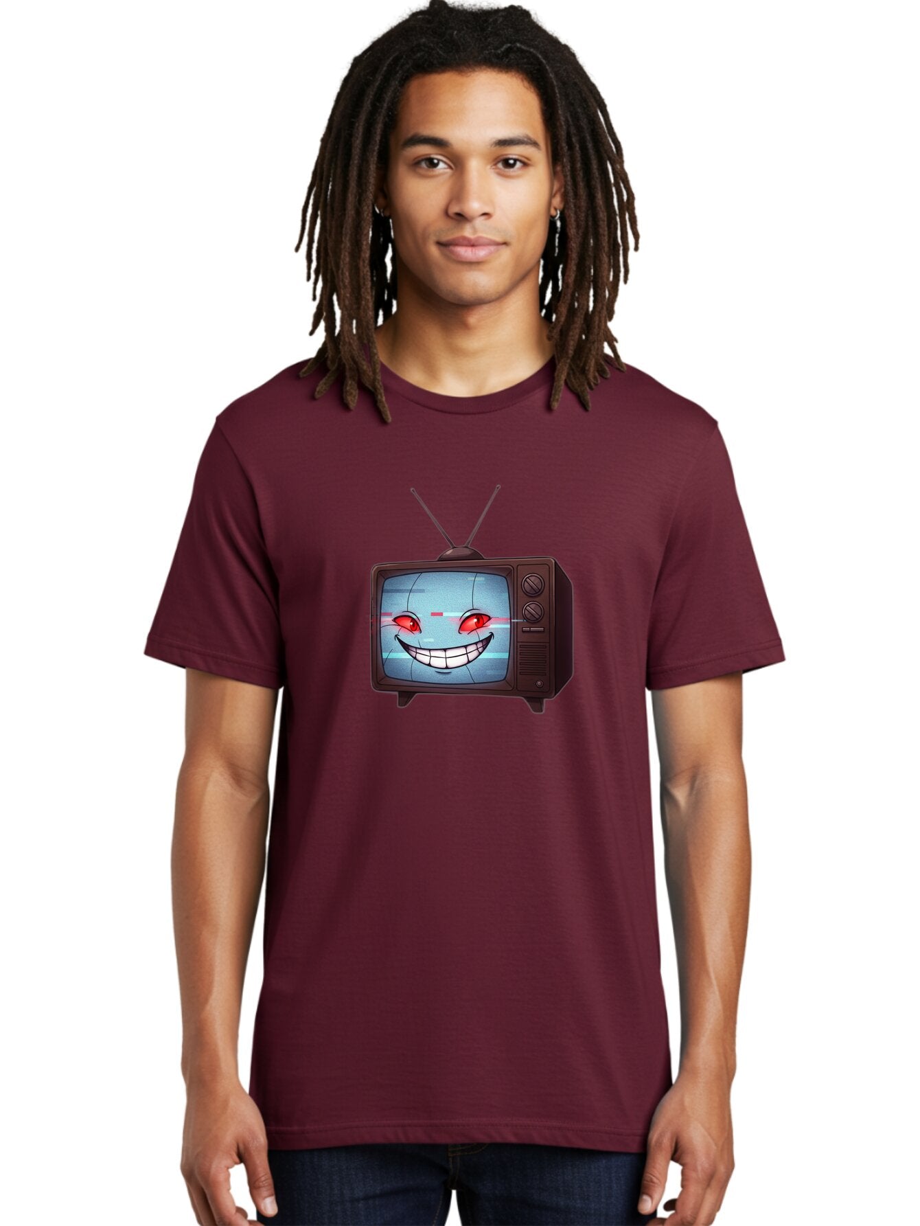 Tv-With-Creepy-Face Men'S Graphic Tee, 100% Cotton, Comfortable Casual Summer Wear, Machine Washable, Vintage Camera, Old Camera, Antique Camera, Black Camera, Classic Photography, Photography Equipment, Nostalgic Device, Film Camera, Ban877 30