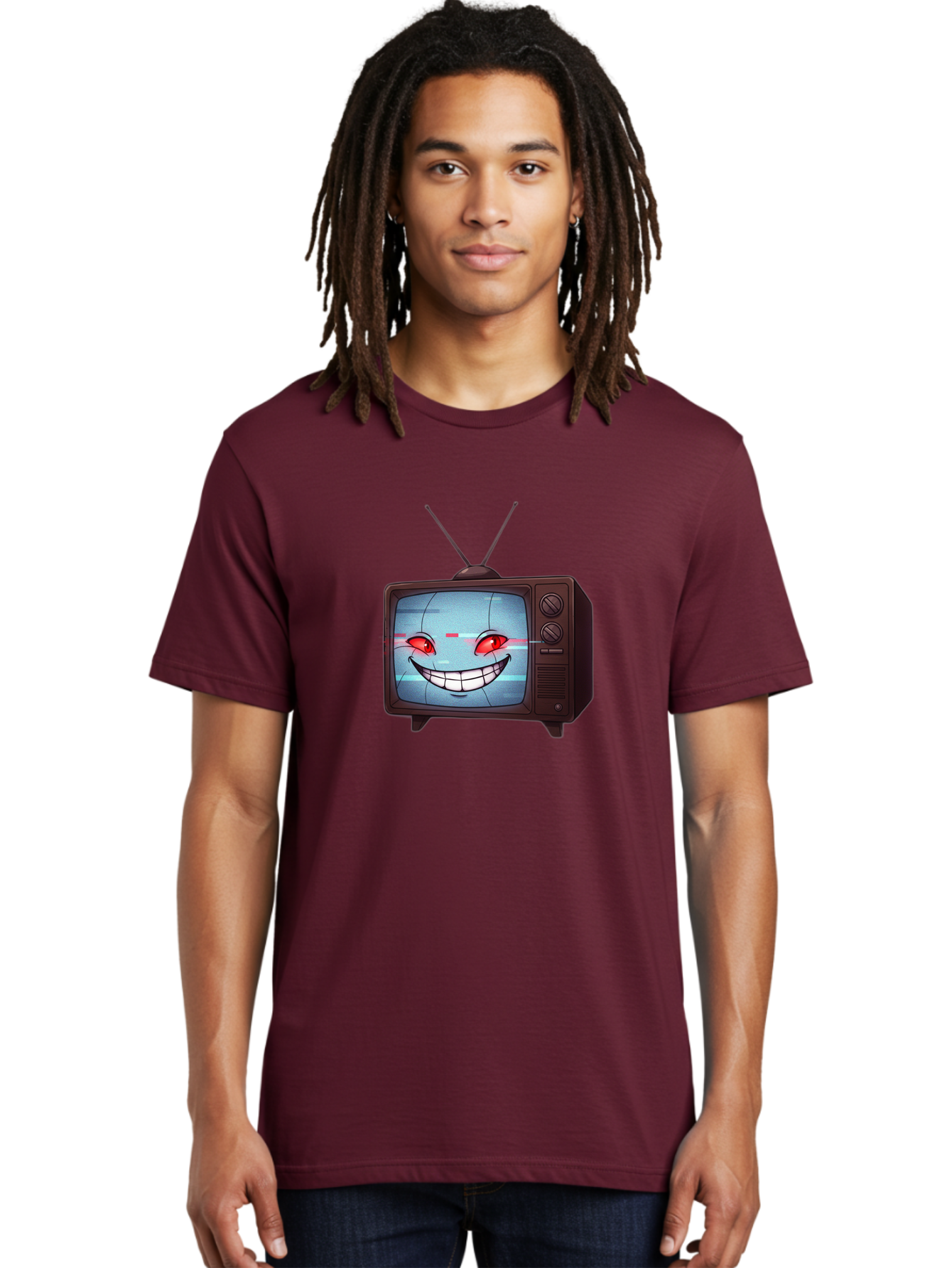 Tv-With-Creepy-Face Men'S Graphic Tee, 100% Cotton, Comfortable Casual Summer Wear, Machine Washable, Vintage Camera, Old Camera, Antique Camera, Black Camera, Classic Photography, Photography Equipment, Nostalgic Device, Film Camera, Ban877 16