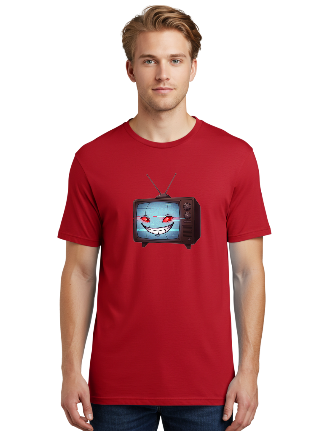 Tv-With-Creepy-Face Men'S Graphic Tee, 100% Cotton, Comfortable Casual Summer Wear, Machine Washable, Vintage Camera, Old Camera, Antique Camera, Black Camera, Classic Photography, Photography Equipment, Nostalgic Device, Film Camera, Ban877 20