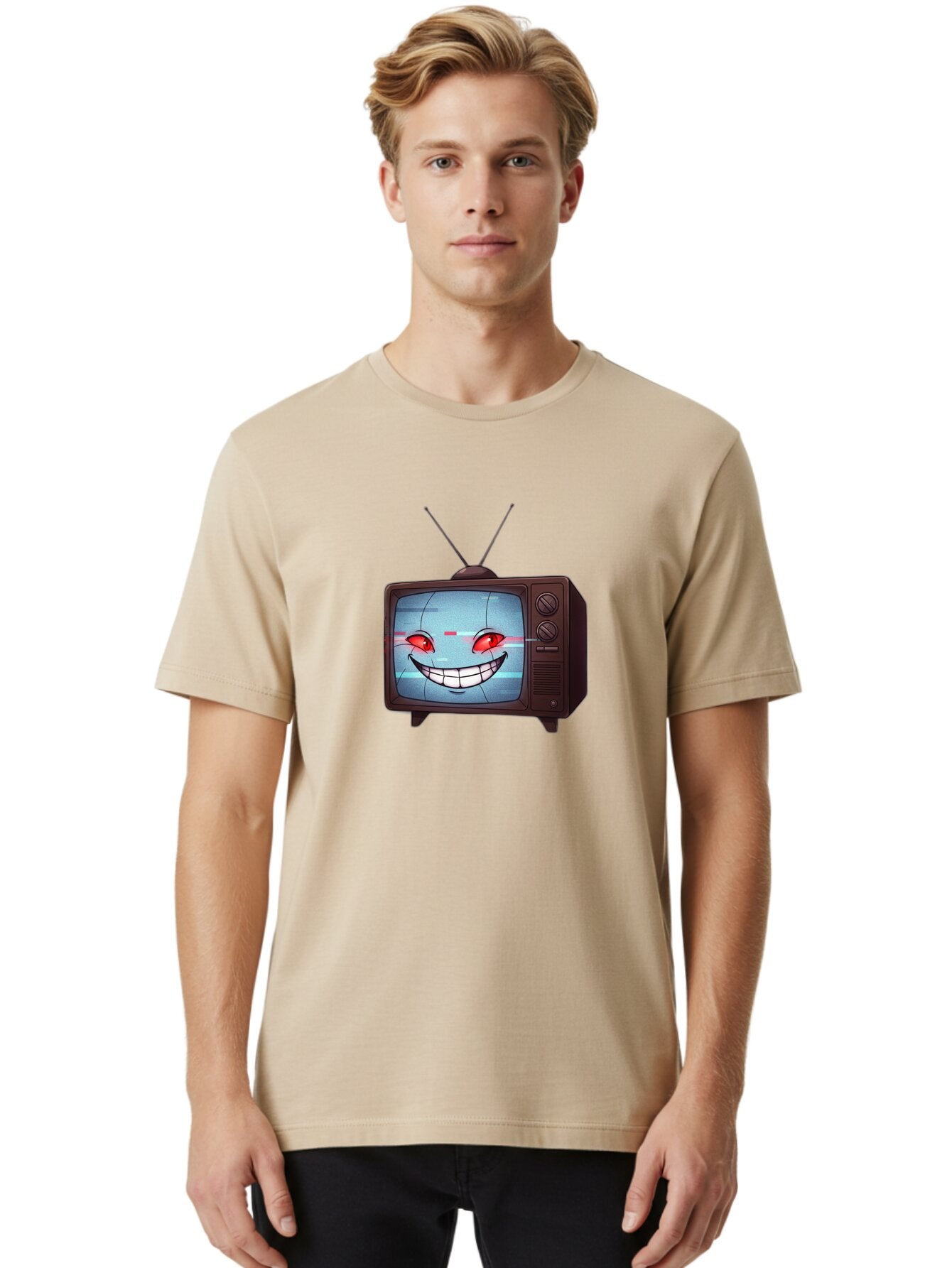 Tv-With-Creepy-Face Men'S Graphic Tee, 100% Cotton, Comfortable Casual Summer Wear, Machine Washable, Vintage Camera, Old Camera, Antique Camera, Black Camera, Classic Photography, Photography Equipment, Nostalgic Device, Film Camera, Ban877 29
