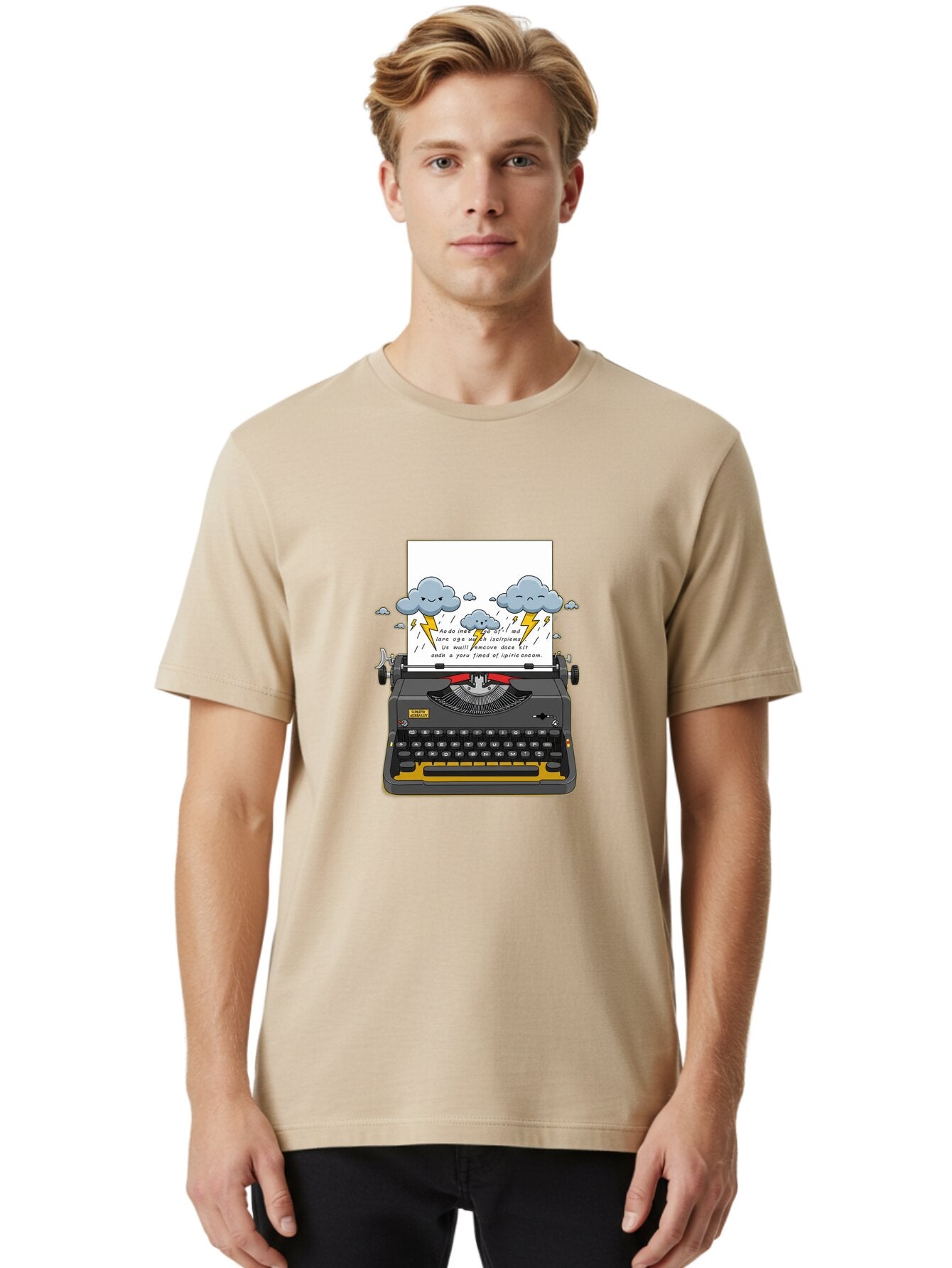 Typewriter-Storm Men'S Graphic Tee, 100% Cotton, Comfortable Casual Summer Wear, Machine Washable, Vintage Camera, Old Camera, Antique Camera, Black Camera, Classic Photography, Photography Equipment, Nostalgic Device, Film Camera, Camera Art Ban880 29