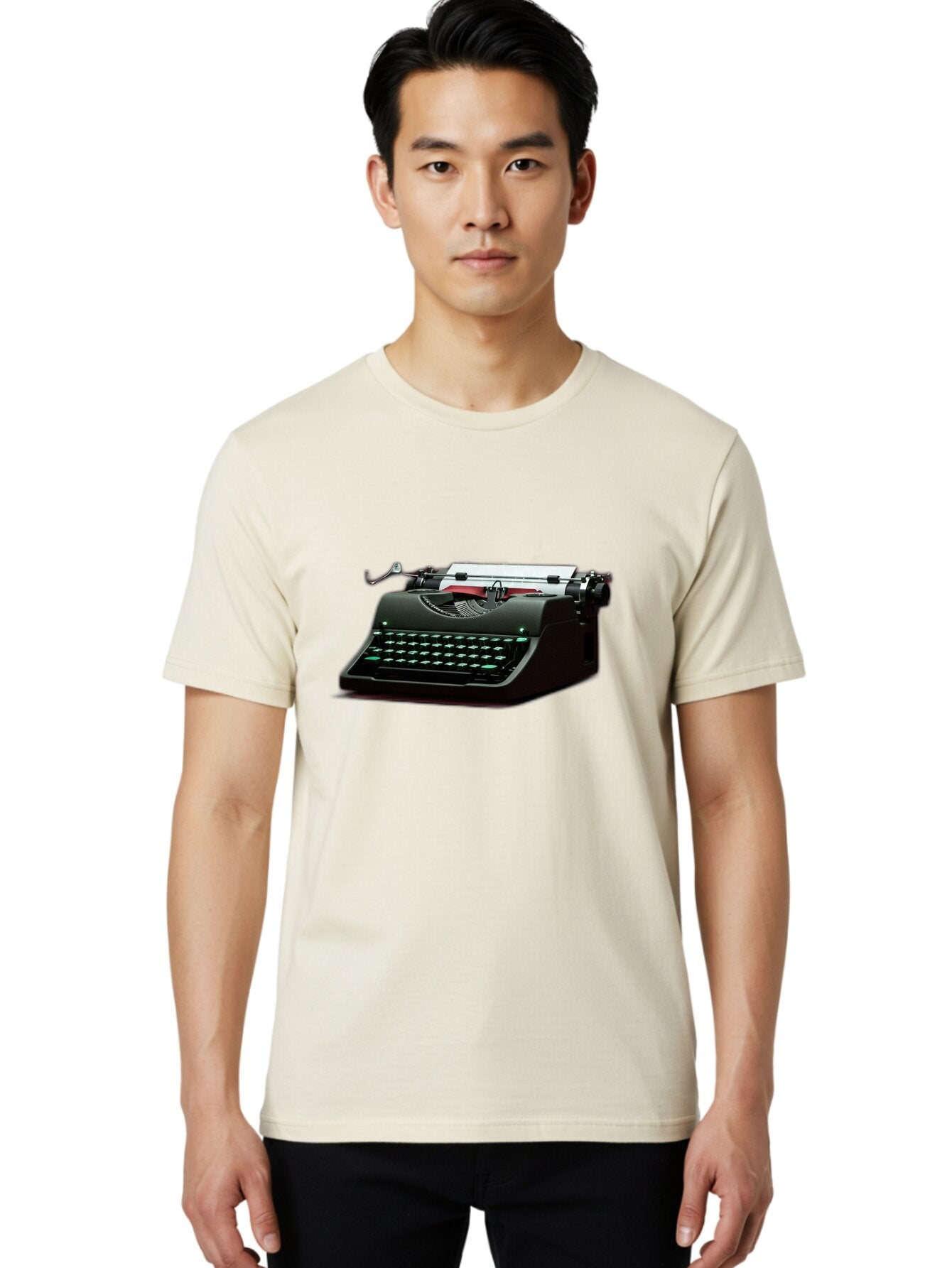 Typewriter Men'S Graphic Tee, 100% Cotton, Comfortable Casual Summer Wear, Machine Washable, Vintage Camera, Old Camera, Antique Camera, Black Camera, Classic Photography, Photography Equipment, Nostalgic Device, Film Camera, Camera Art Ban881 22
