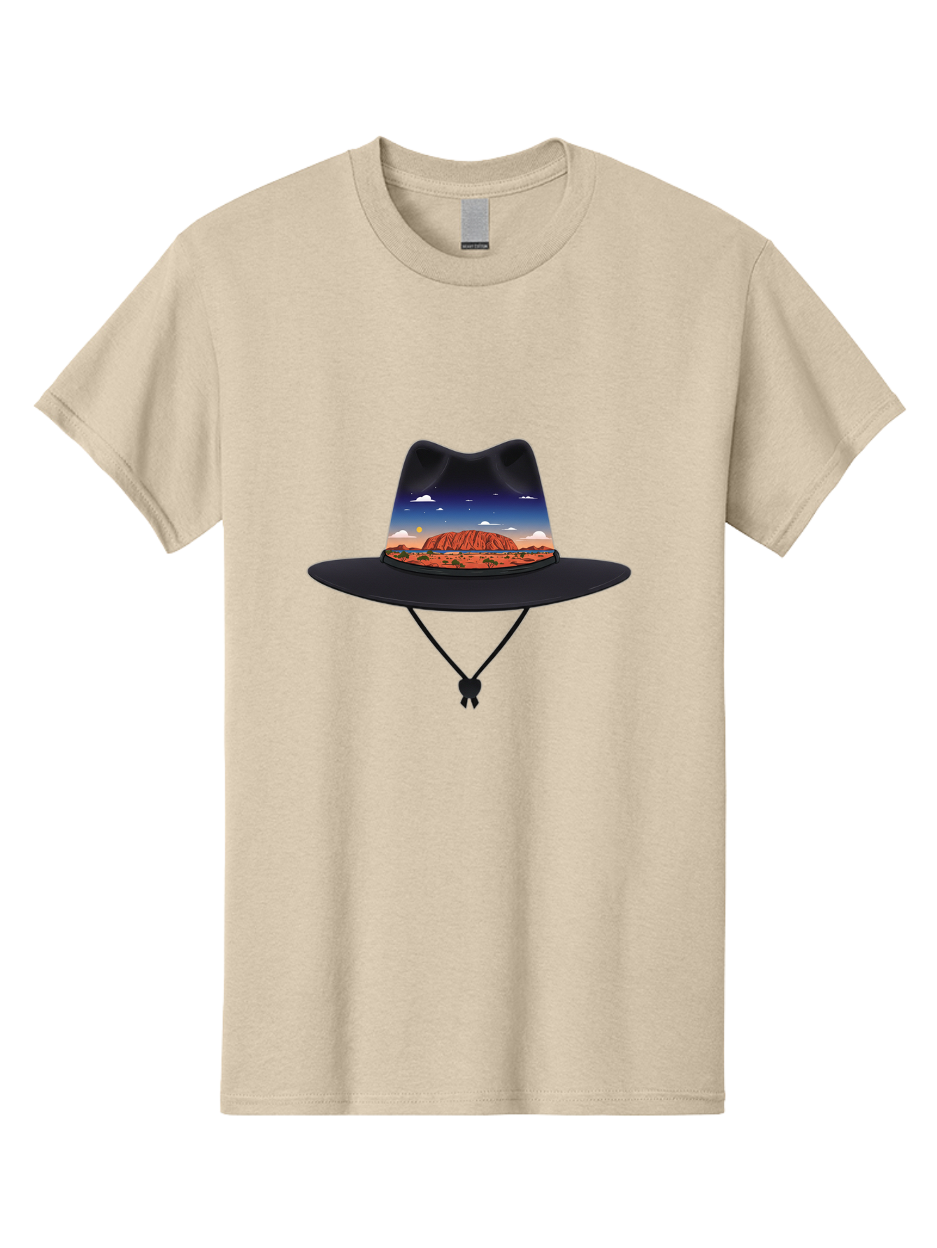 Uluru-Sunset-Hat Men'S Graphic Tee, 100% Cotton, Comfortable Casual Summer Wear, Machine Washable, Vintage Camera, Old Camera, Antique Camera, Black Camera, Classic Photography, Photography Equipment, Nostalgic Device, Film Camera, Camera Art Ban886