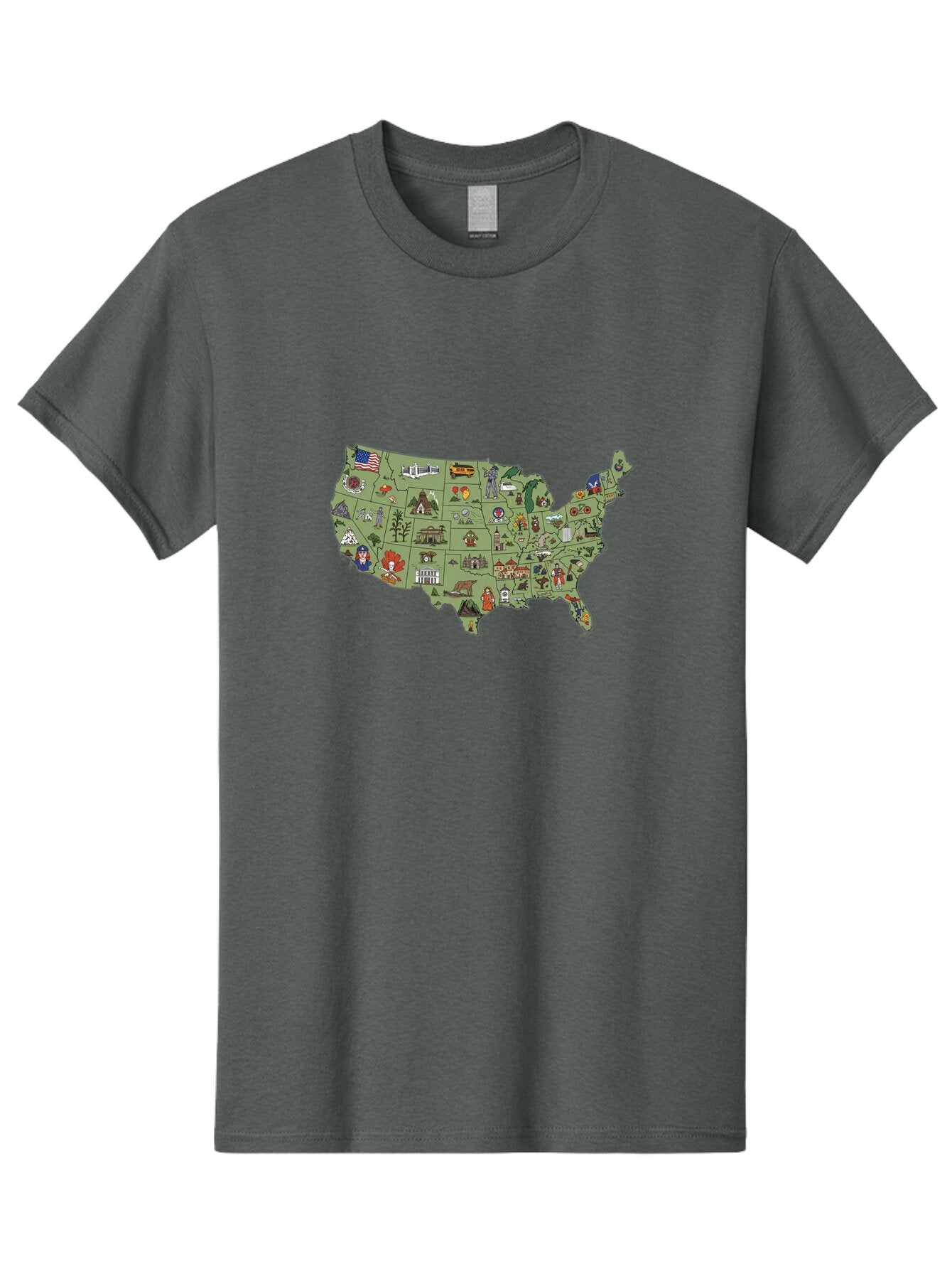 Usa-Map-Icons Men'S Graphic Tee, 100% Cotton, Comfortable Casual Summer Wear, Machine Washable, Vintage Camera, Old Camera, Antique Camera, Black Camera, Classic Photography, Photography Equipment, Nostalgic Device, Film Camera, Camera Art Ban892 11