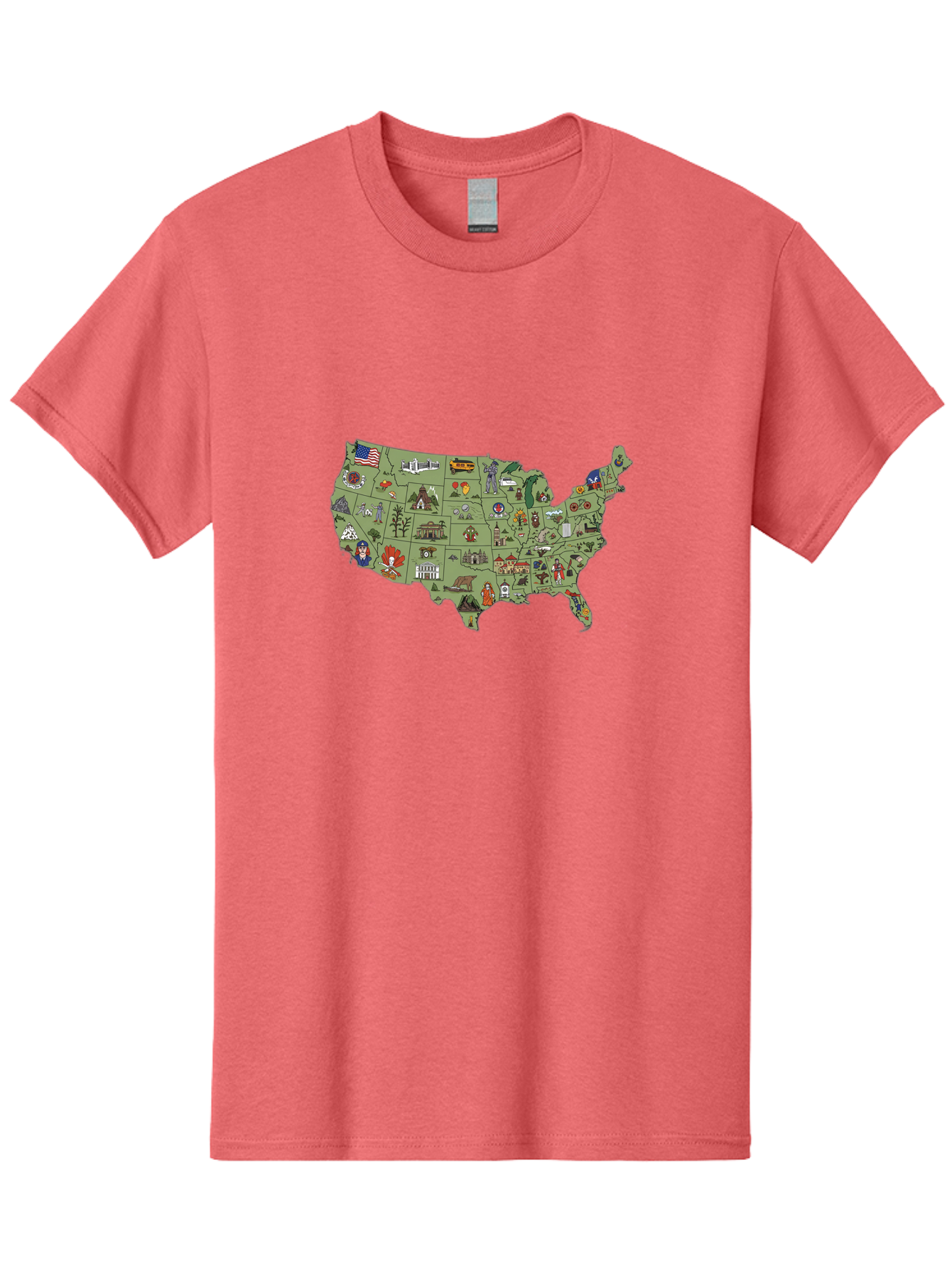 Usa-Map-Icons Men'S Graphic Tee, 100% Cotton, Comfortable Casual Summer Wear, Machine Washable, Vintage Camera, Old Camera, Antique Camera, Black Camera, Classic Photography, Photography Equipment, Nostalgic Device, Film Camera, Camera Art Ban892 10