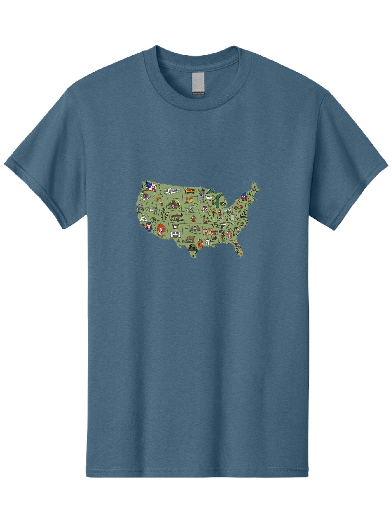 Usa-Map-Icons Men'S Graphic Tee, 100% Cotton, Comfortable Casual Summer Wear, Machine Washable, Vintage Camera, Old Camera, Antique Camera, Black Camera, Classic Photography, Photography Equipment, Nostalgic Device, Film Camera, Camera Art Ban892