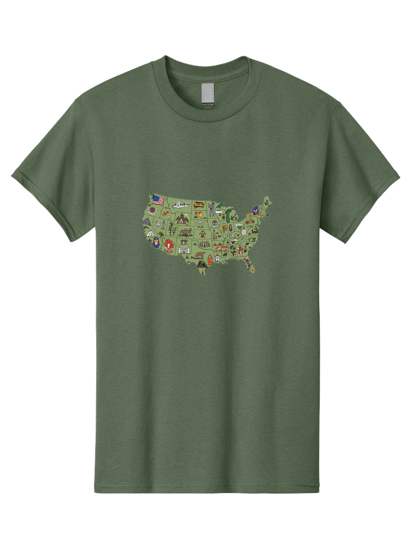 Usa-Map-Icons Men'S Graphic Tee, 100% Cotton, Comfortable Casual Summer Wear, Machine Washable, Vintage Camera, Old Camera, Antique Camera, Black Camera, Classic Photography, Photography Equipment, Nostalgic Device, Film Camera, Camera Art Ban892 14
