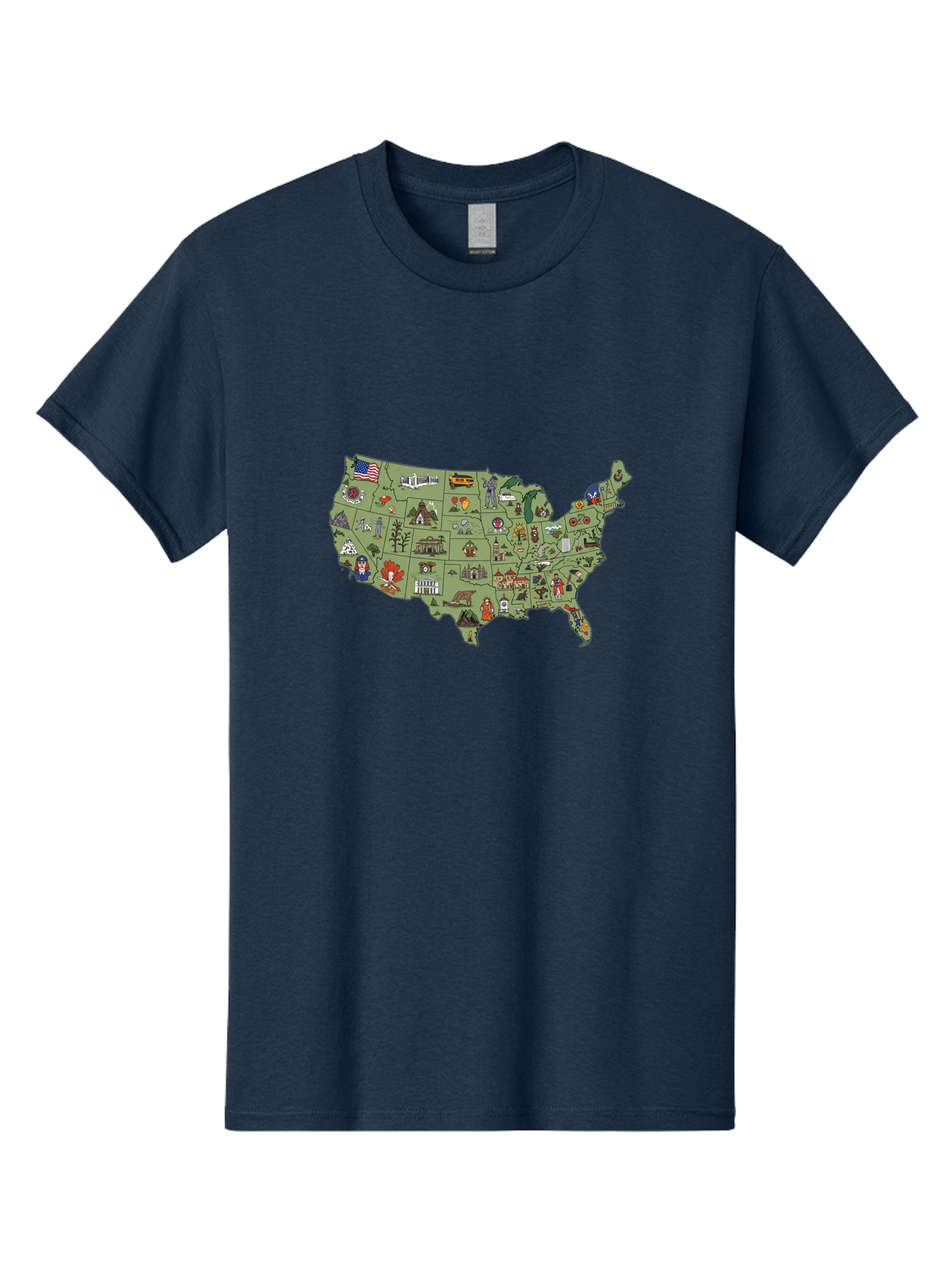 Usa-Map-Icons Men'S Graphic Tee, 100% Cotton, Comfortable Casual Summer Wear, Machine Washable, Vintage Camera, Old Camera, Antique Camera, Black Camera, Classic Photography, Photography Equipment, Nostalgic Device, Film Camera, Camera Art Ban892 9