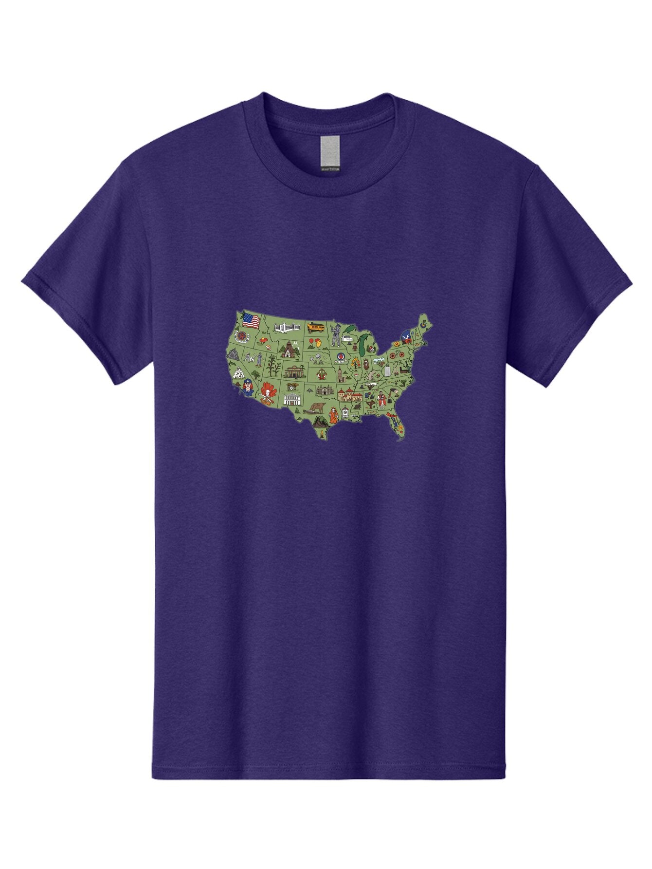 Usa-Map-Icons Men'S Graphic Tee, 100% Cotton, Comfortable Casual Summer Wear, Machine Washable, Vintage Camera, Old Camera, Antique Camera, Black Camera, Classic Photography, Photography Equipment, Nostalgic Device, Film Camera, Camera Art Ban892 9