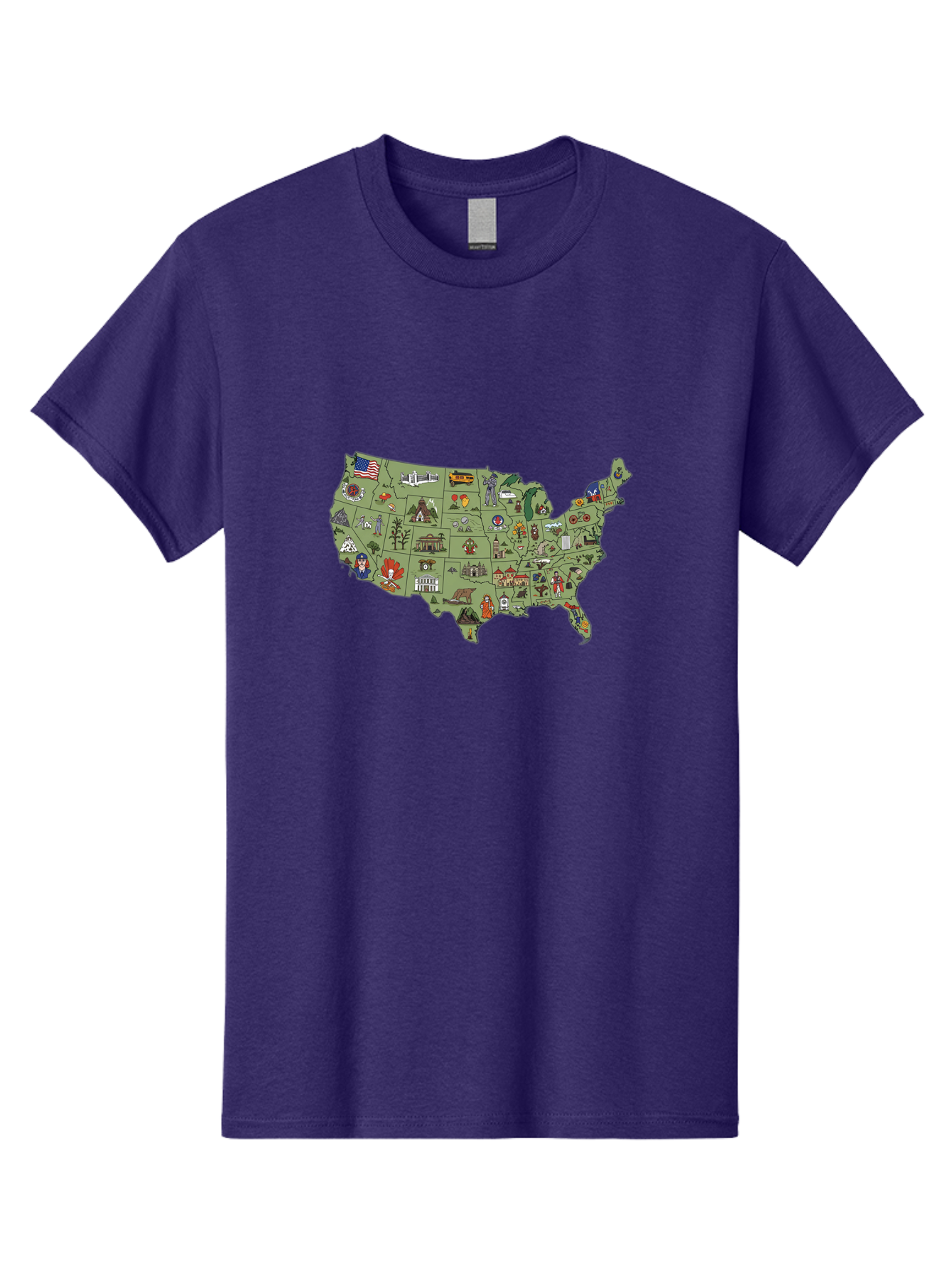 Usa-Map-Icons Men'S Graphic Tee, 100% Cotton, Comfortable Casual Summer Wear, Machine Washable, Vintage Camera, Old Camera, Antique Camera, Black Camera, Classic Photography, Photography Equipment, Nostalgic Device, Film Camera, Camera Art Ban892 5